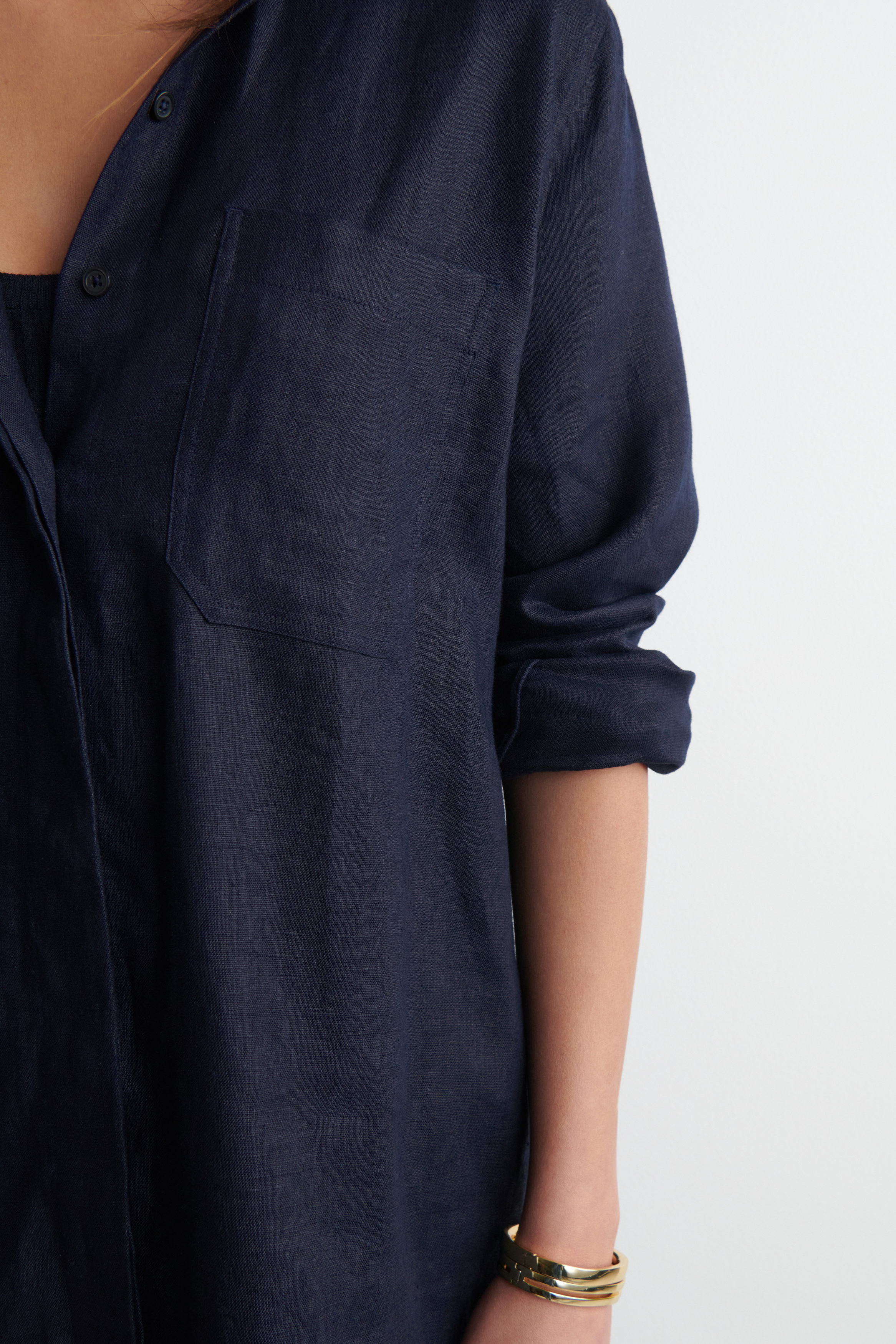 OVERSIZED LINEN SHIRT - NAVY | COS