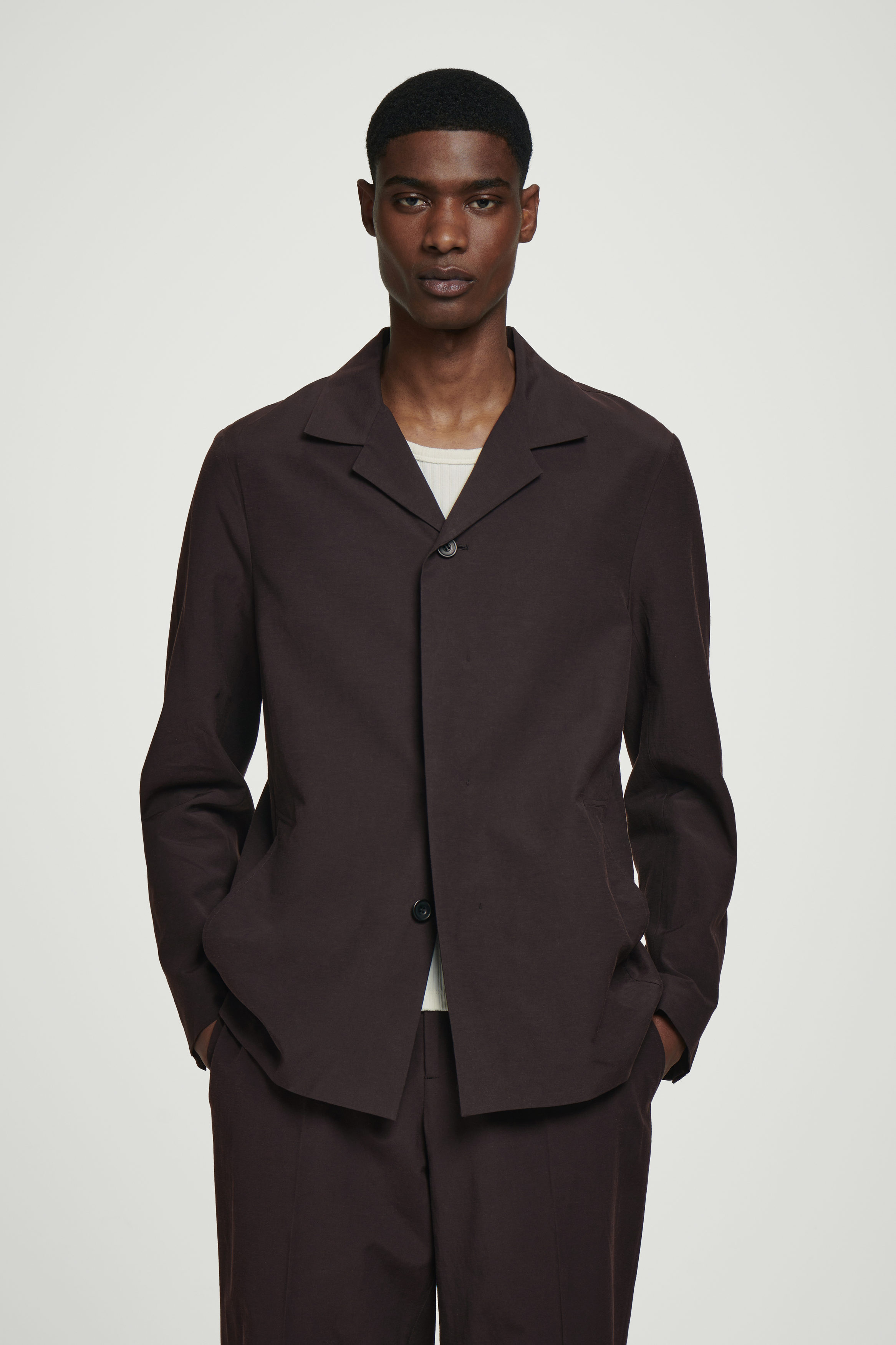 ジャケット BROWN WOOL BLAZER 417$ East Harbour Surplus WOODY 02 BROWN WOOL BLAZER JACKET