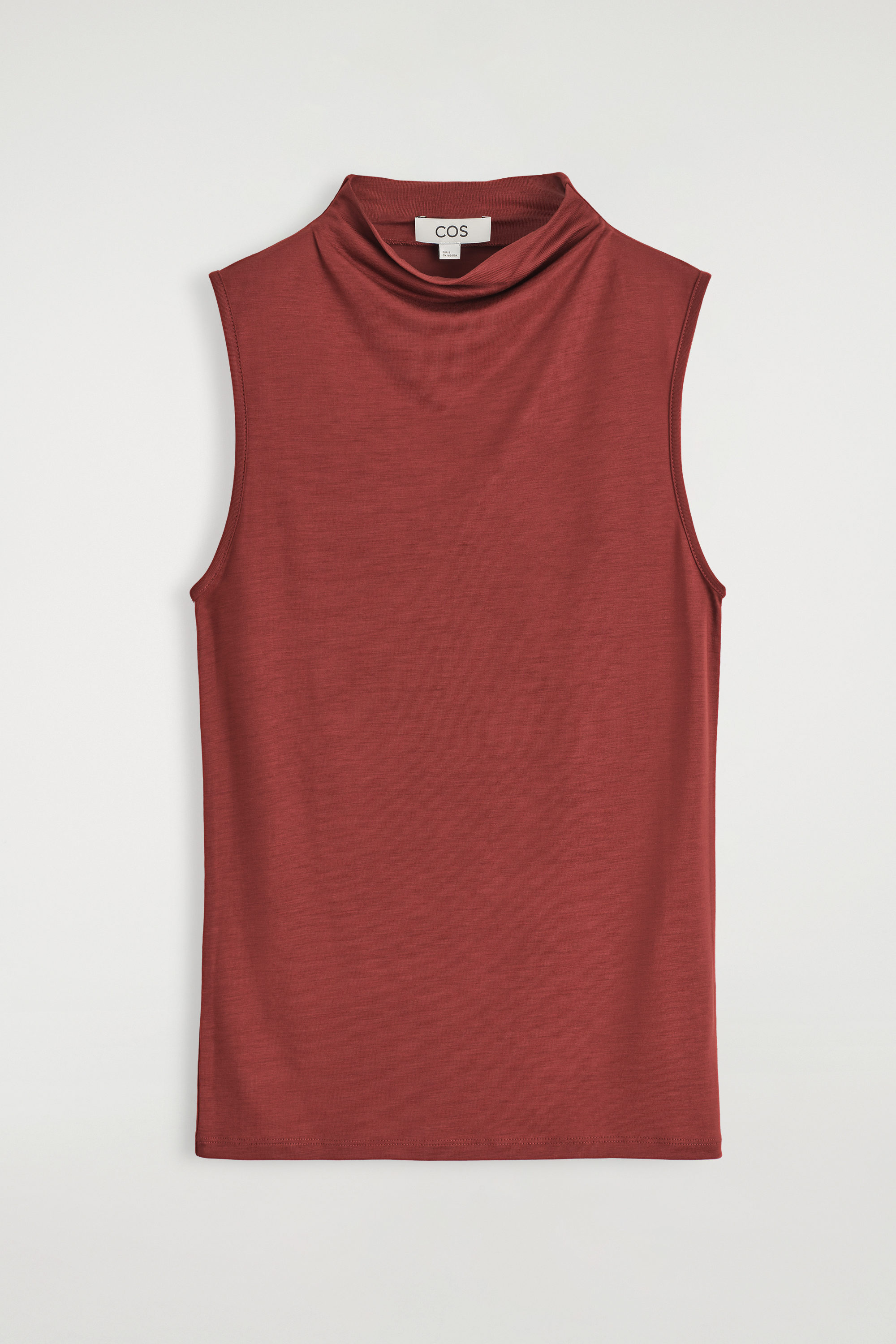 DRAPED TURTLENECK TANK TOP - DARK RED | COS