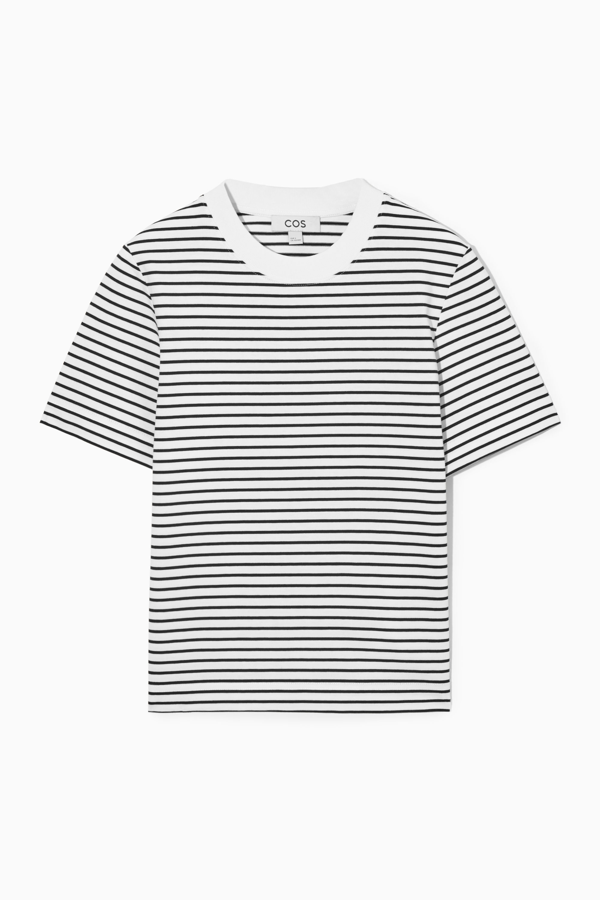 CLEAN CUT REGULAR T-SHIRT - OFF-WHITE / BLACK | COS