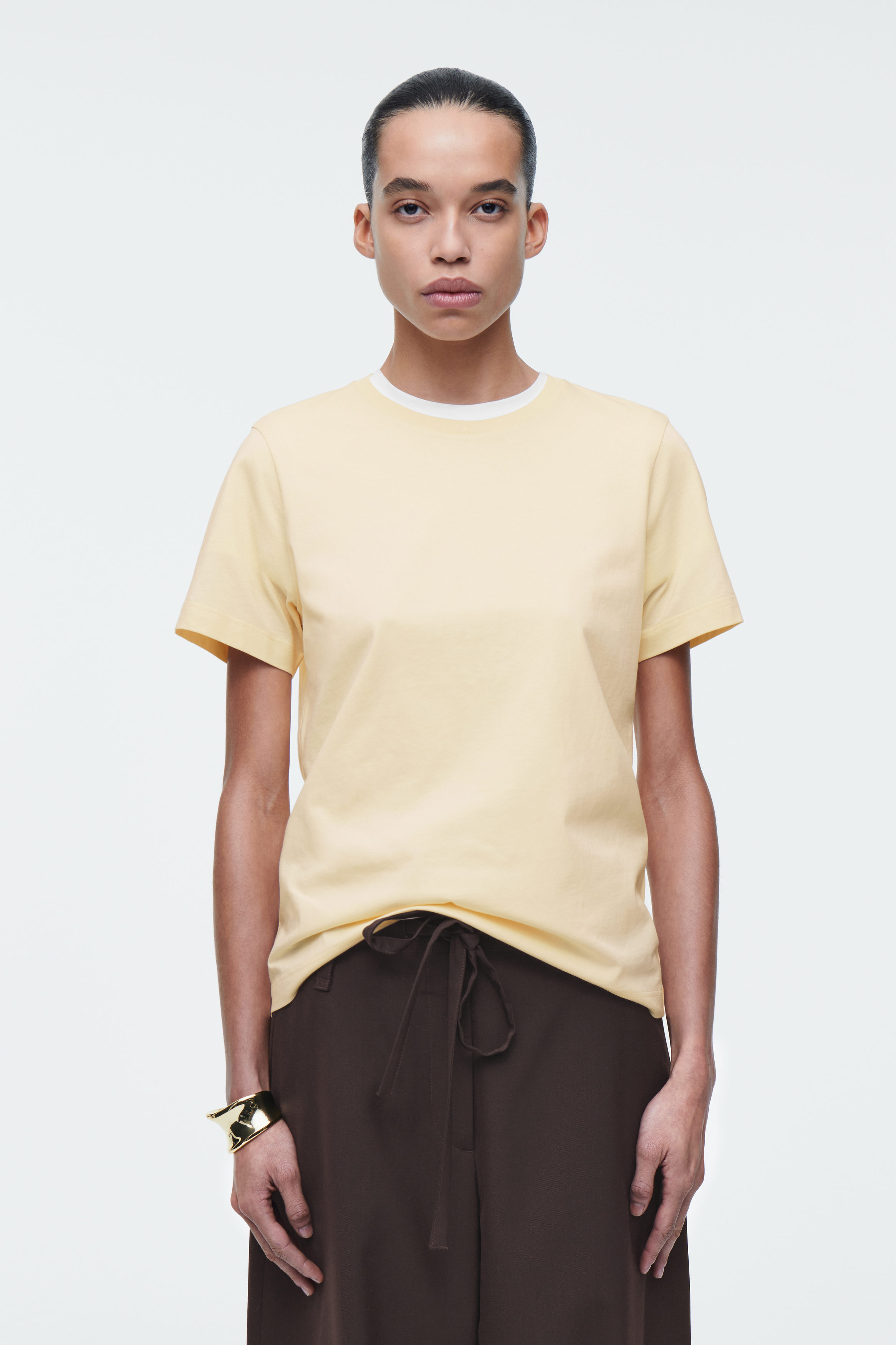 Tシャツ・カットソー OAMC Trail Short Sleeve T-Shirt Light Yellow 23E28OAJ08COT00 Champion Logo Baby Boy's Toddler Short Sleeve Crew Neck