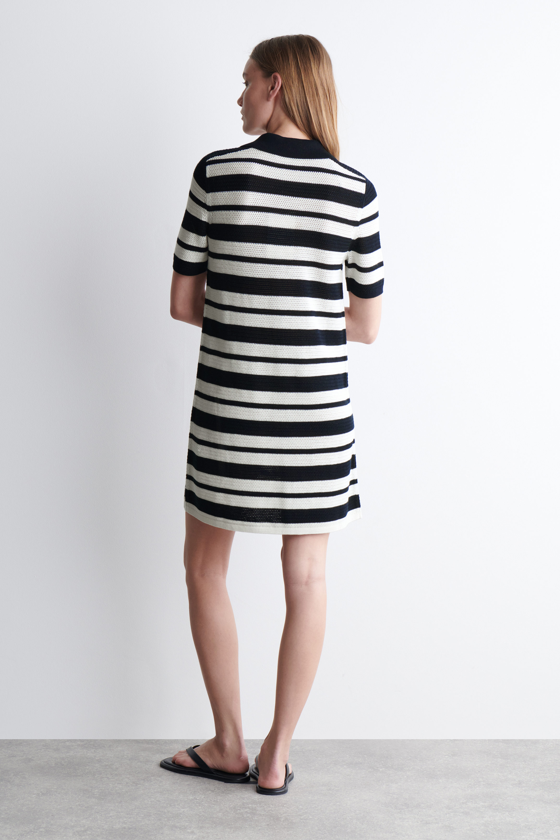 美品fetico STRIPE KNIT SHORT SLEEVE DRESS 7705b4dd89876bd19c9b7e9b28a93b