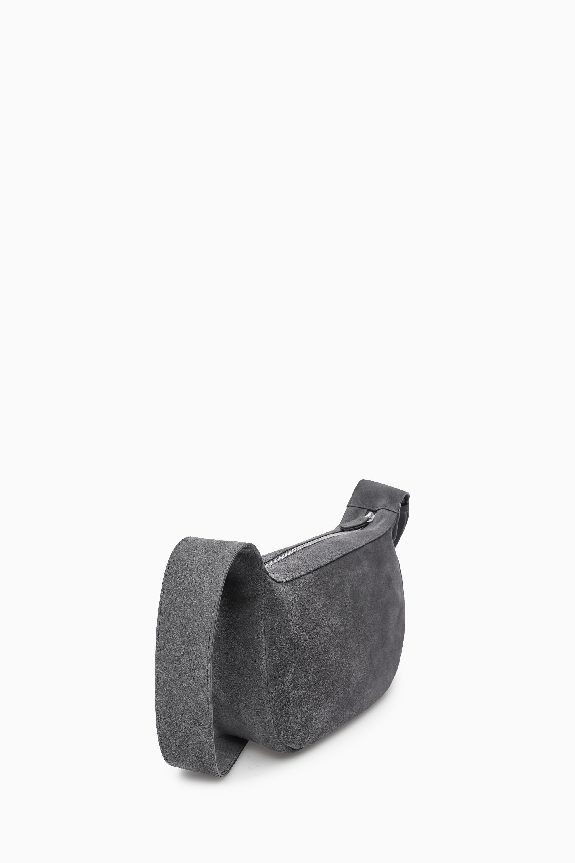 【COS】◆CROSSBODY SADDLE BAG - DARK BROWN◆1219190018◆ CROSSBODY SADDLE BAG - SUEDE - CHARCOAL | COS
