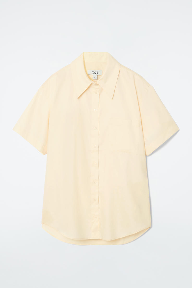 Boxy Short-Sleeved Cotton Shirt