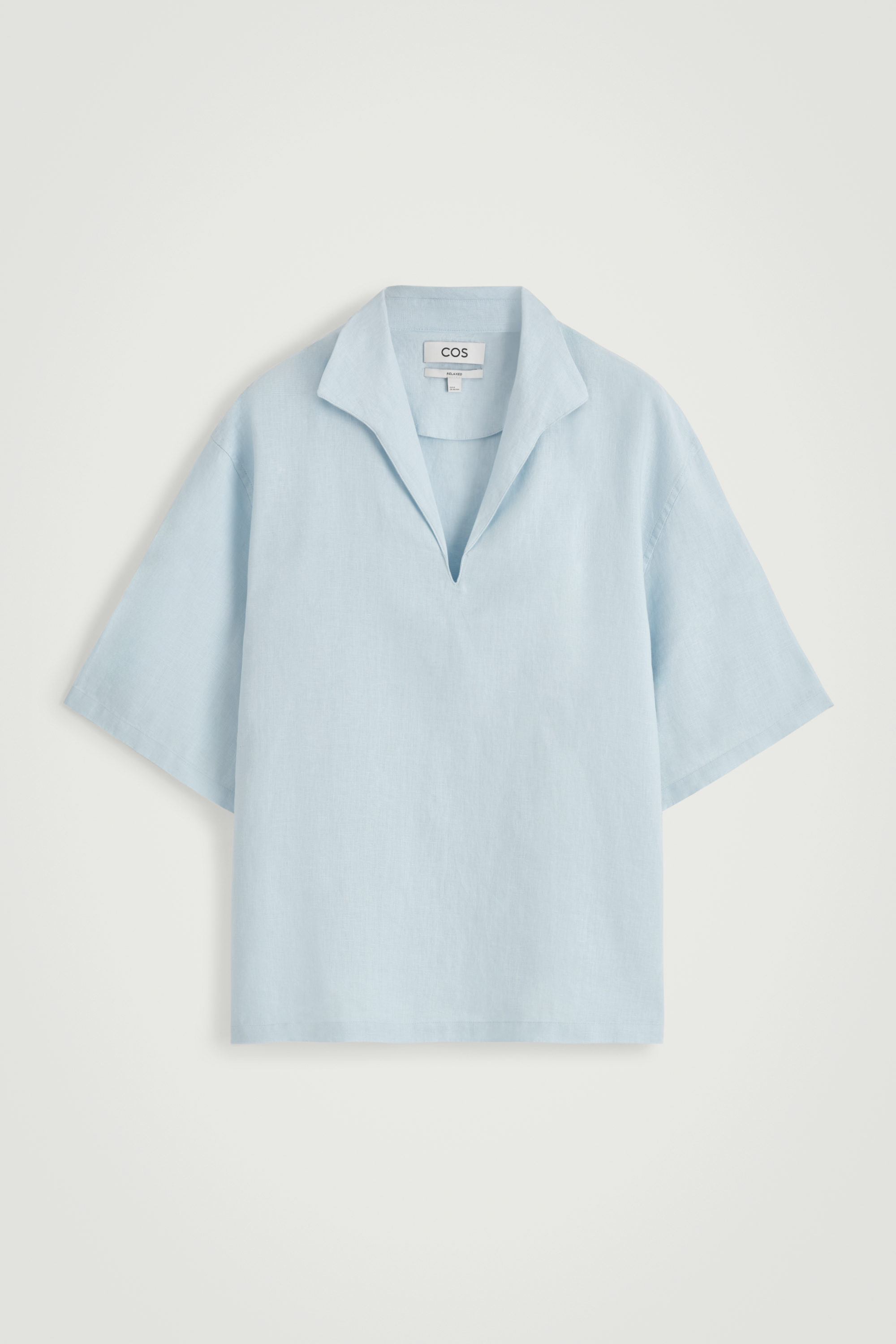 ★22-23FW★KNITTED★Open Collar Over Fit Linen Shirt Linen Blend Open Collar Short-Sleeve Shirt | UNIQLO US