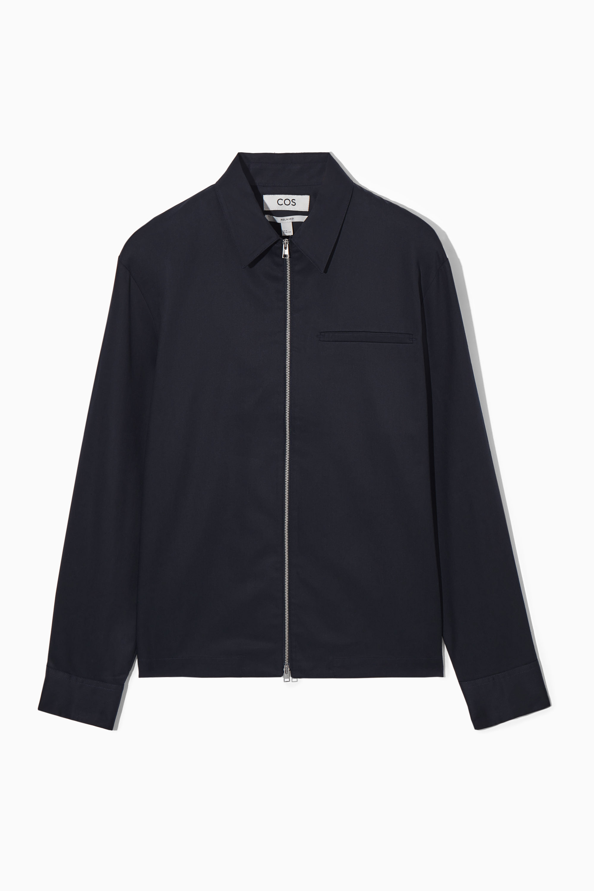 TWILL ZIP-UP SHIRT - BLACK