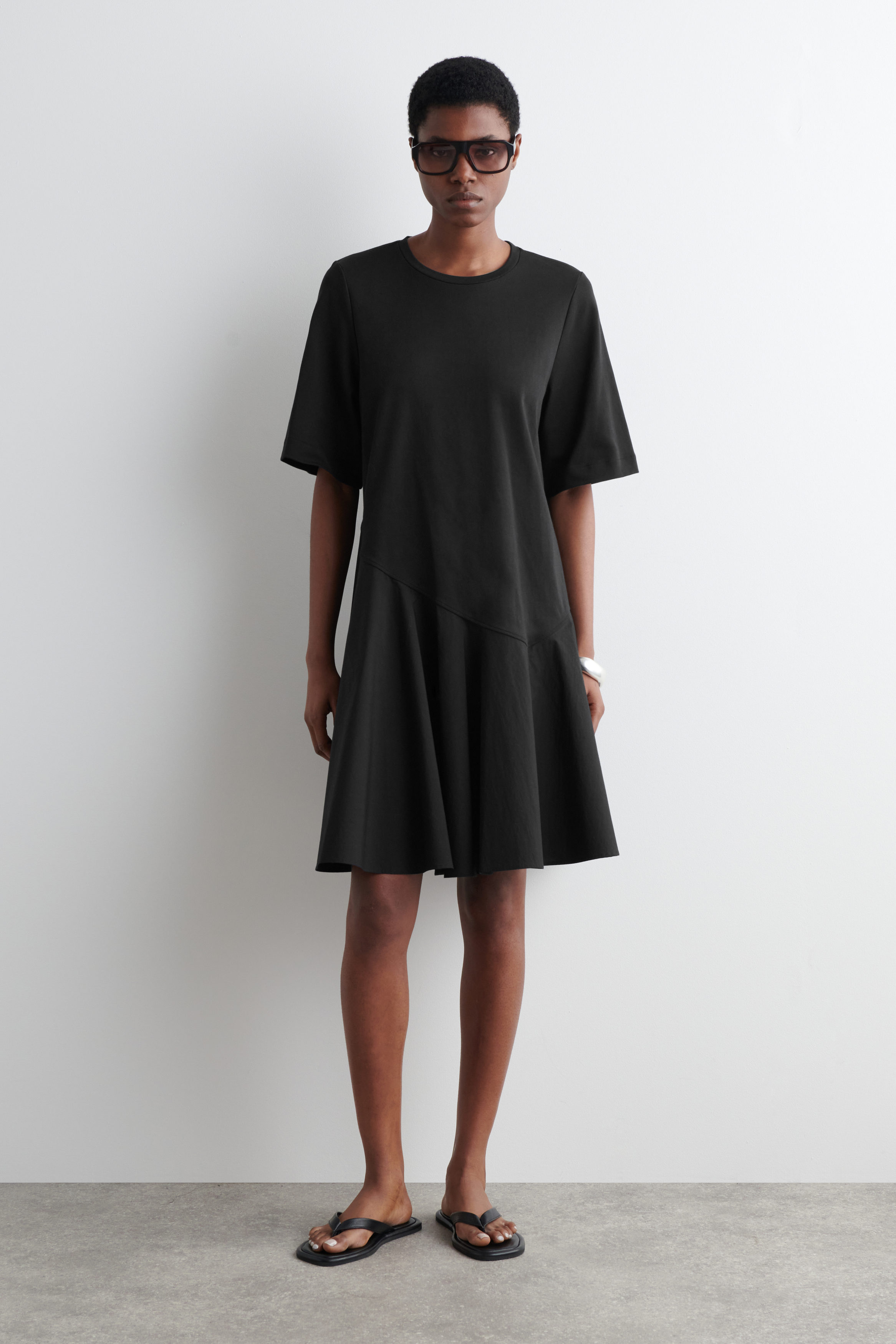ASYMMETRIC MINI T-SHIRT DRESS - PISTACHIO | COS