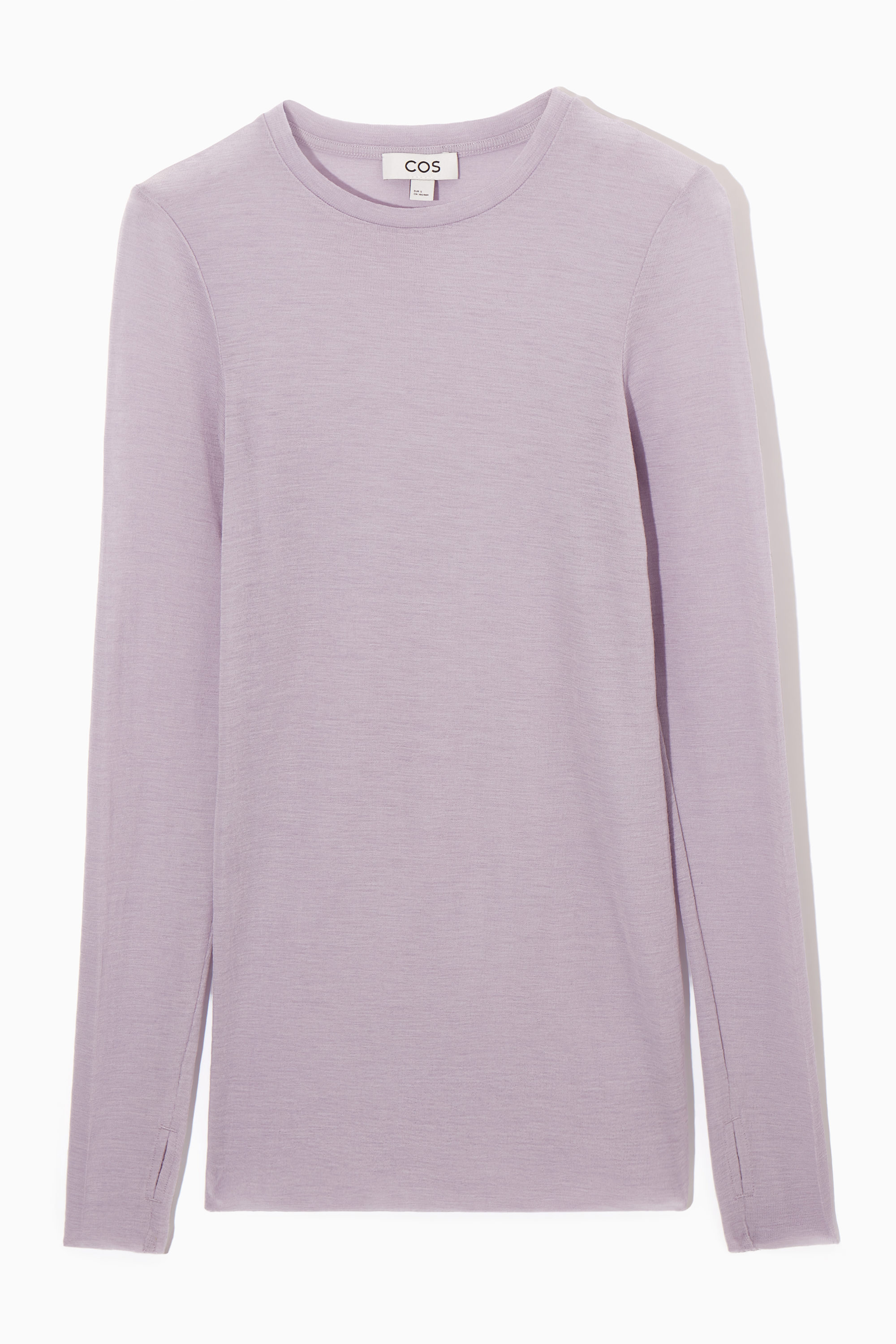 CREW-NECK MERINO WOOL TOP - LILAC | COS