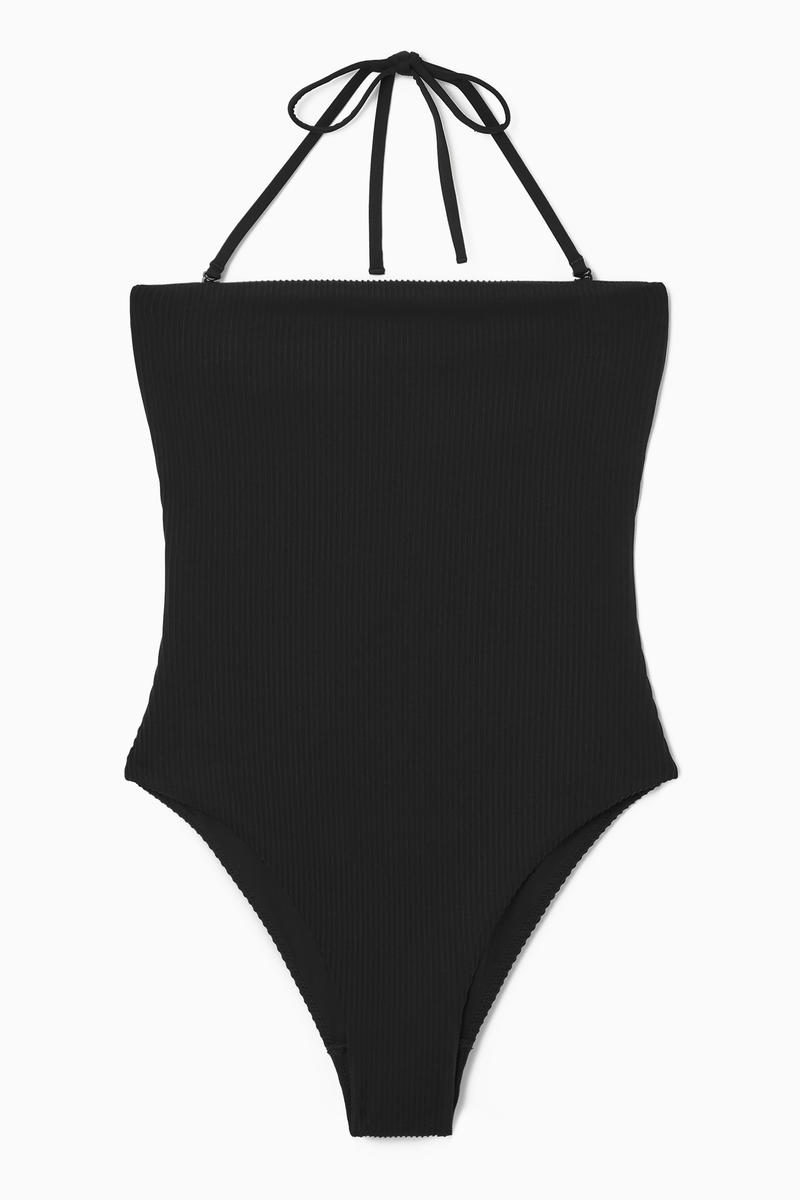 Ribbed Bandeau Swimsuit