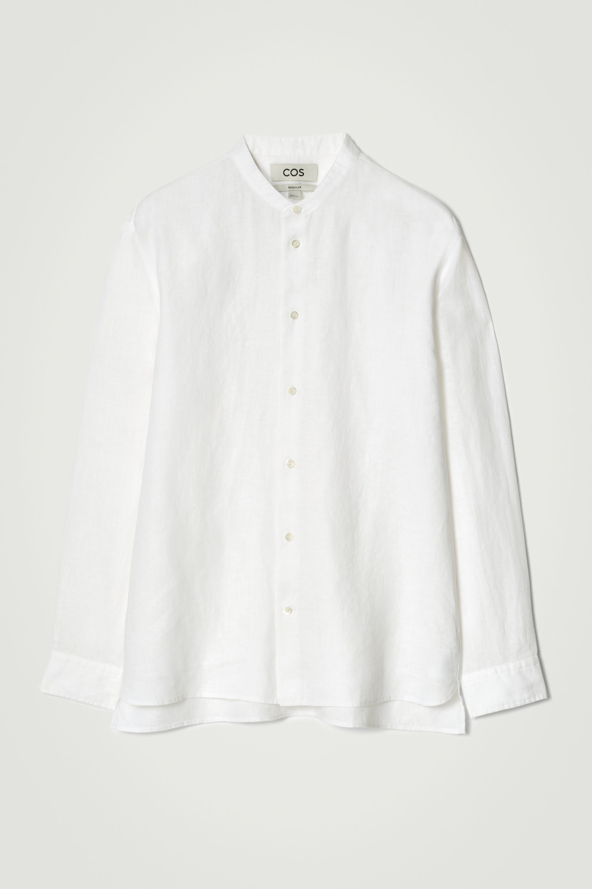 若者に人気のブランド SHIRT LINEN GRANDAD-COLLAR - COS | WHITE ジャケット・アウター