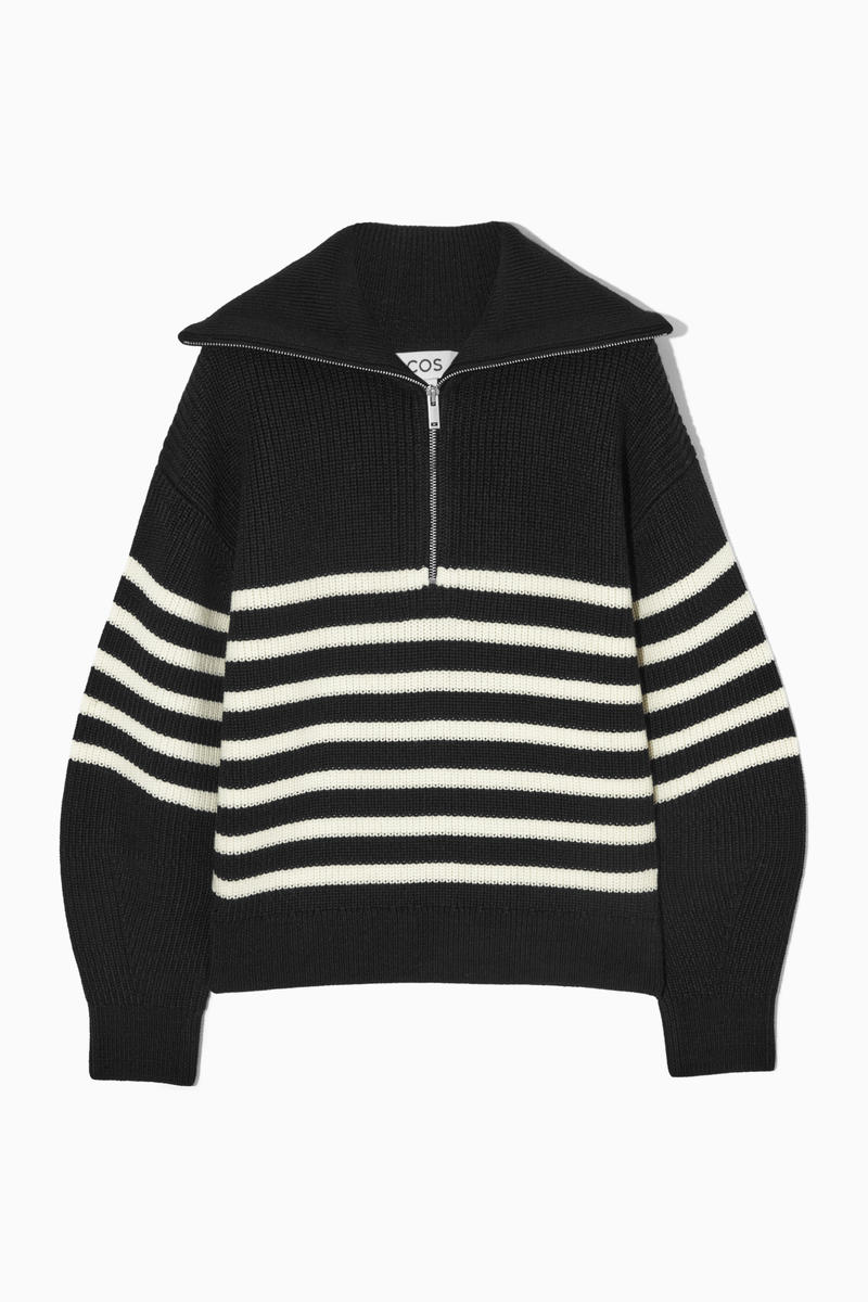 Wool And Cotton Half-Zip Jumper