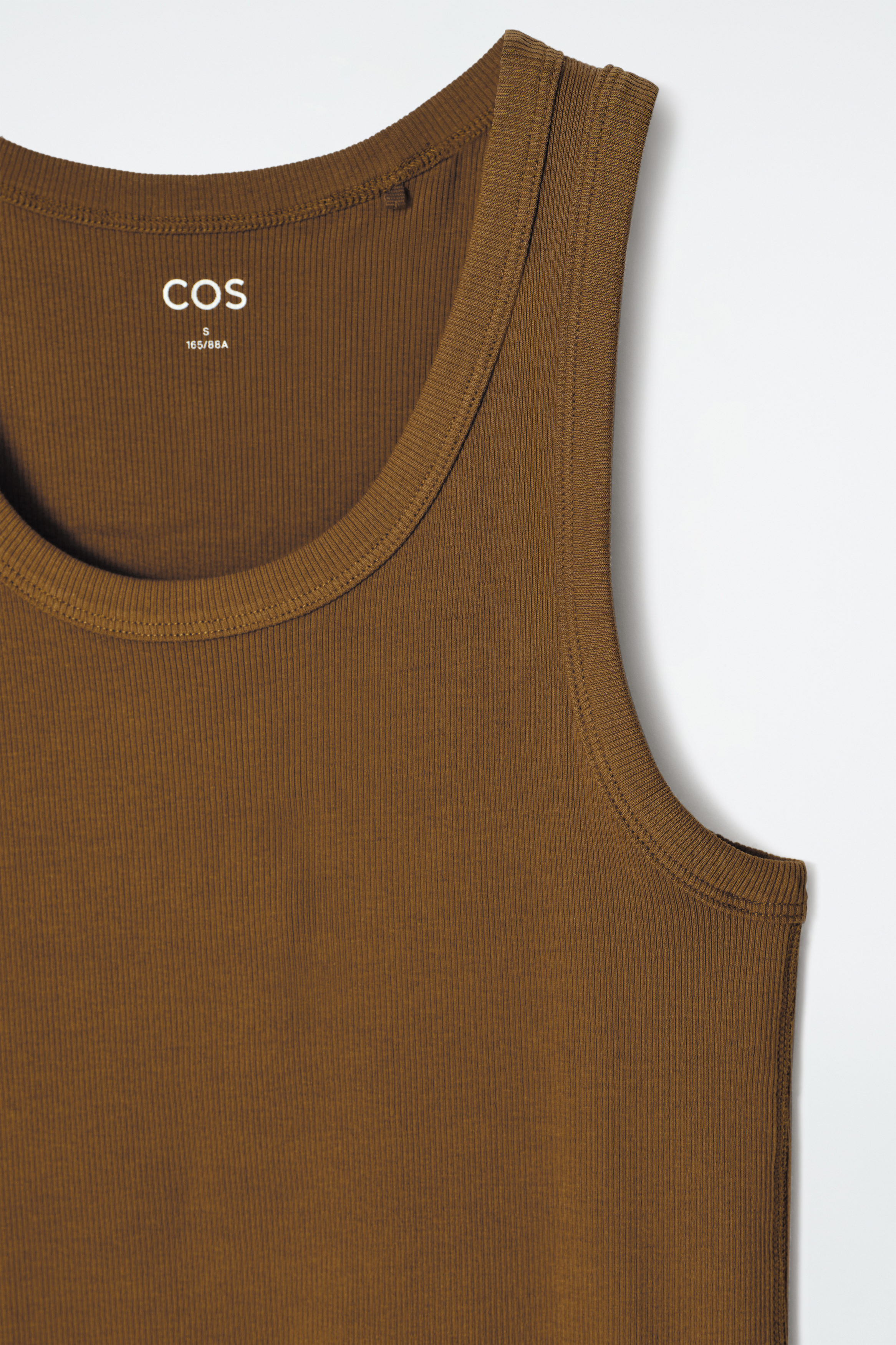 タナゴt RIBBED TANK TOP - DARK GREEN / WHITE | COS