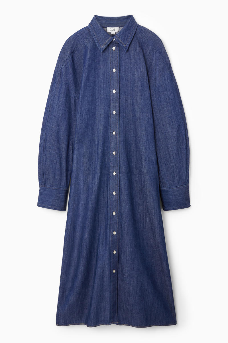 Rounded Denim Shirt Dress