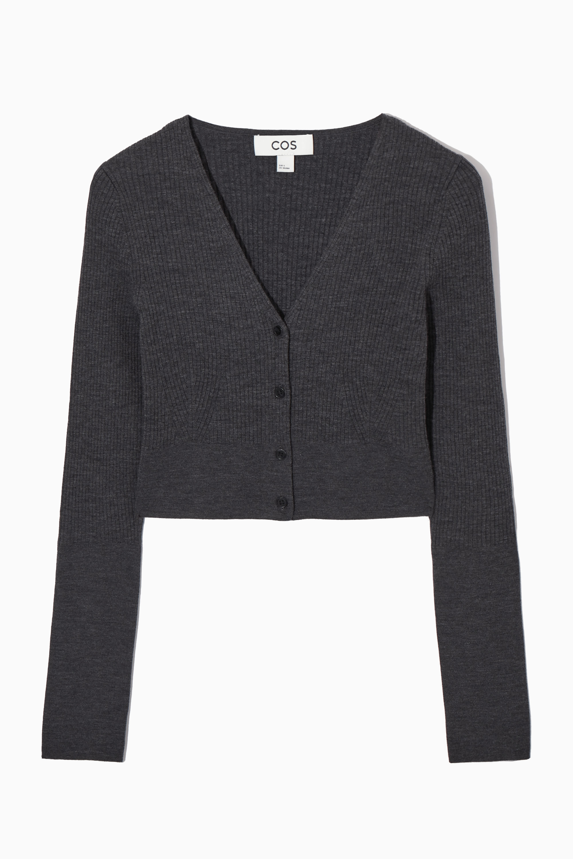 Cos Grey Cropped Cardigan COS Wool Wrap Cardigan