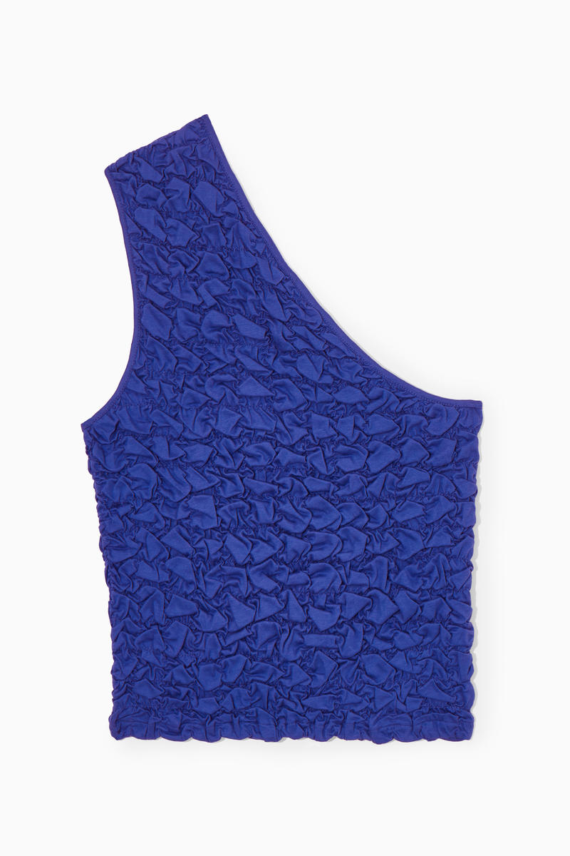 Smocked One-Shoulder Tank Top