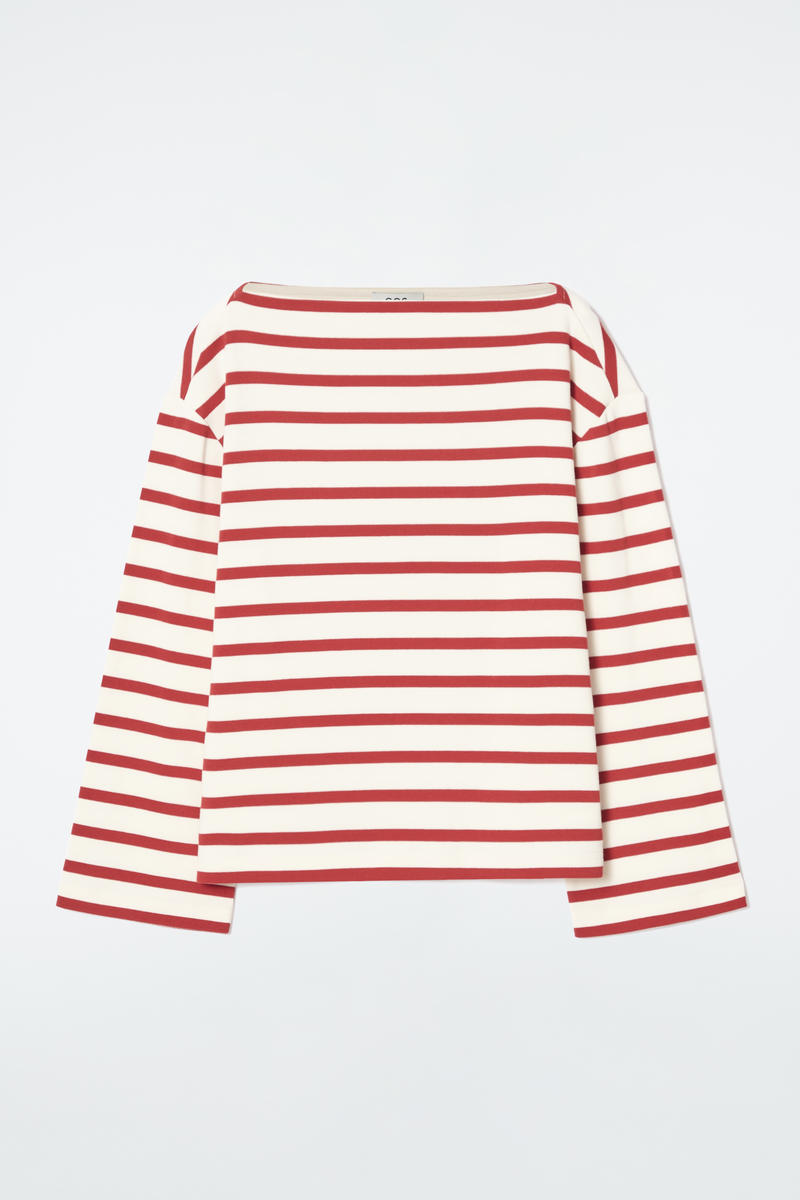 Striped Boat-Neck Top