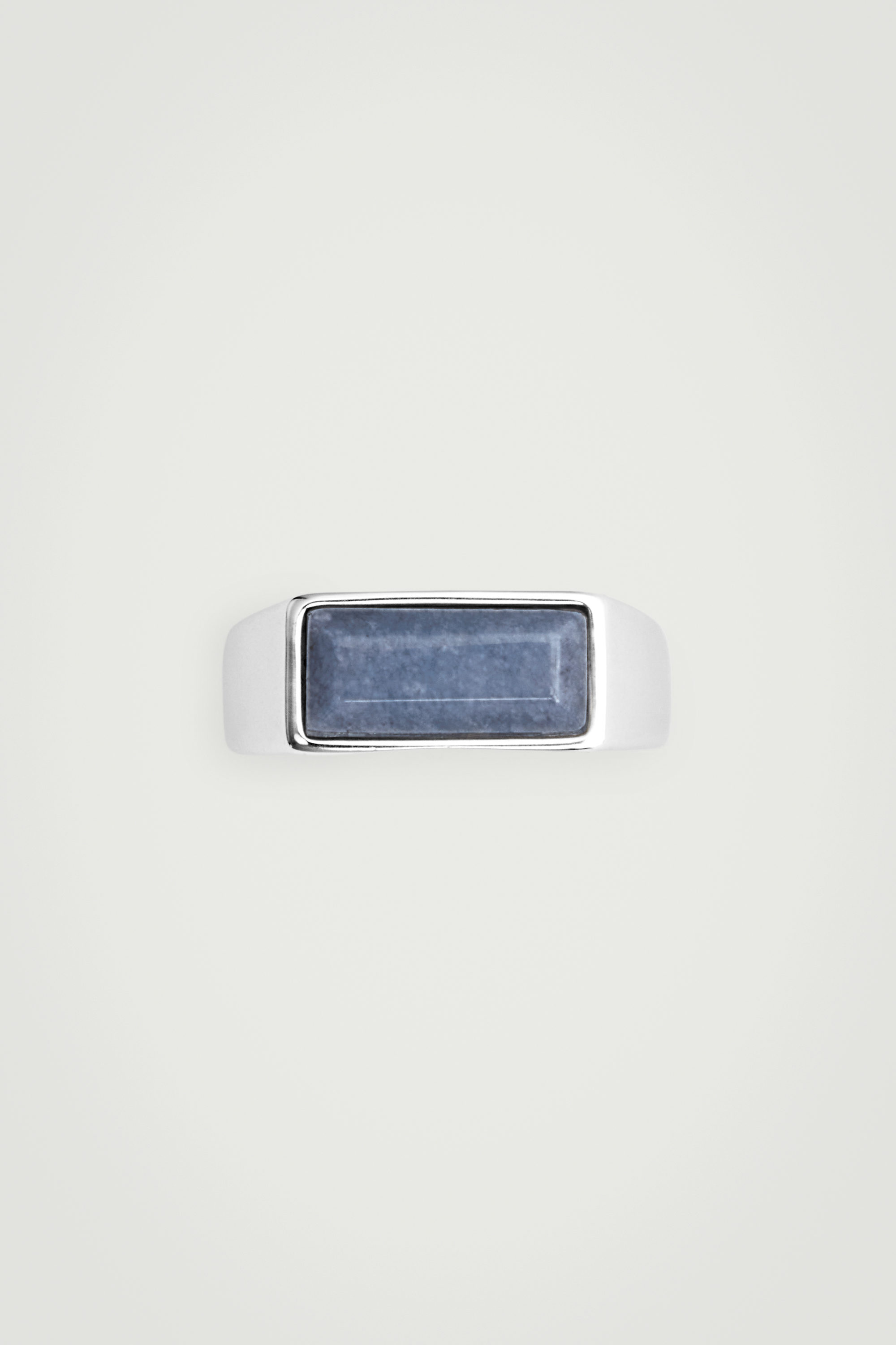 SEMI-PRECIOUS STONE SIGNET RING - SILVER / JADE SEMI-PRECIOUS STONE SIGNET RING - SILVER / JADE