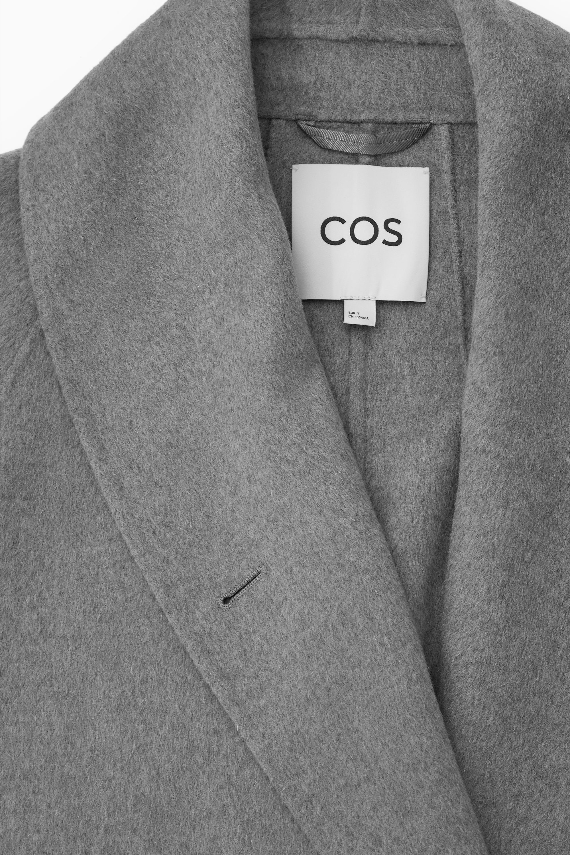 OVERSIZED SHAWL-COLLAR WOOL JACKET - GRAY MÉLANGE | COS