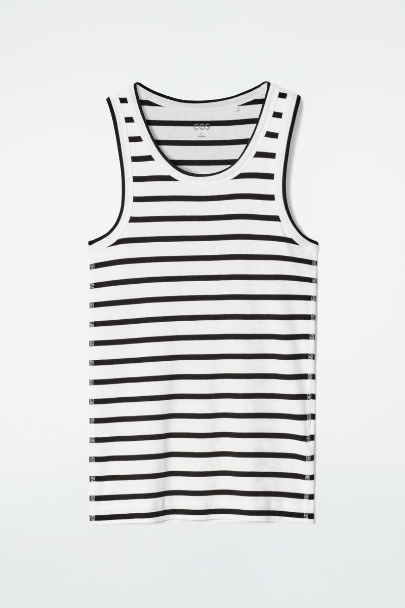 Cos Ribbed Tank Top In White
