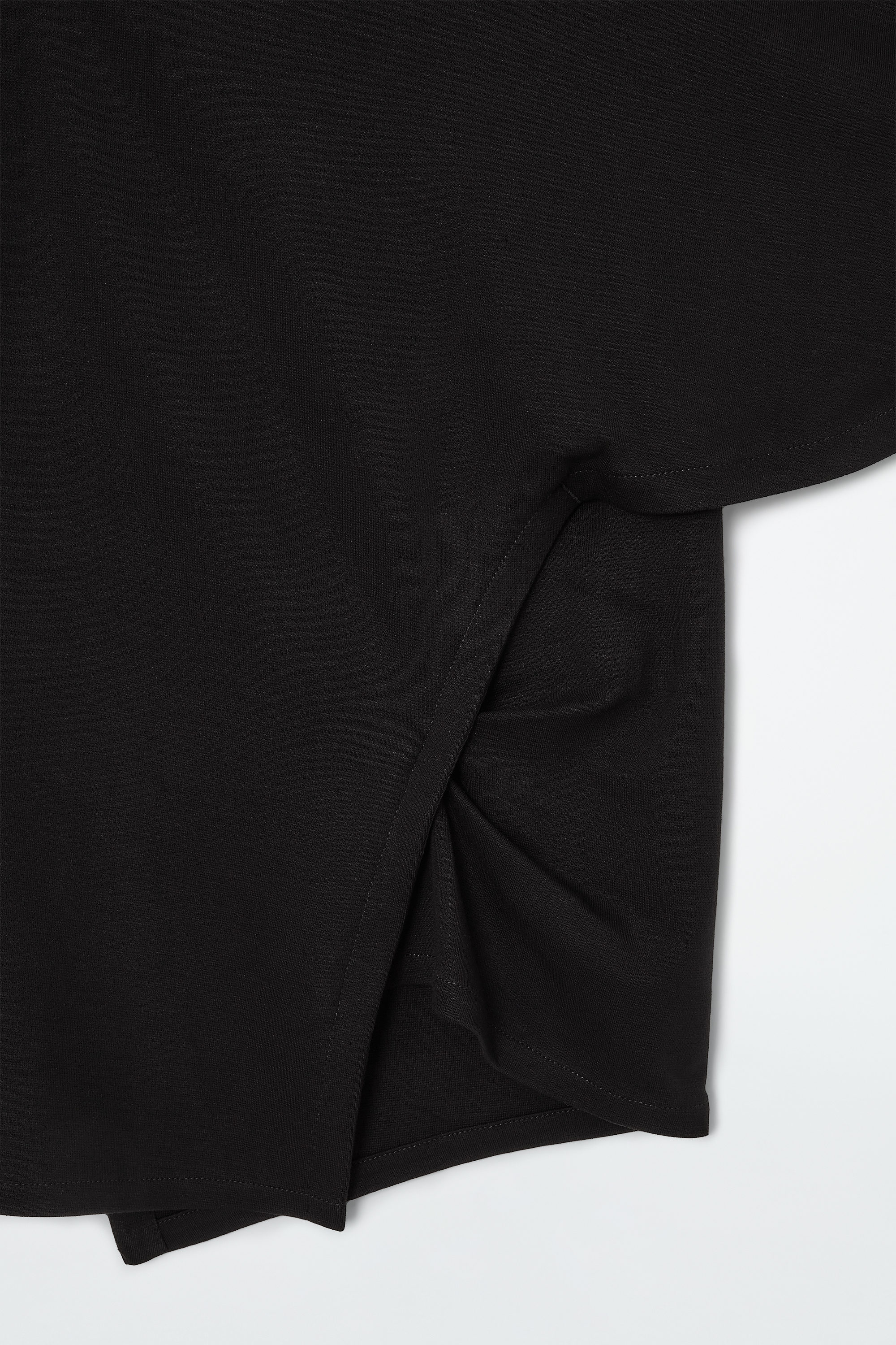 ASYMMETRIC COWL-NECK T-SHIRT - BLACK | COS