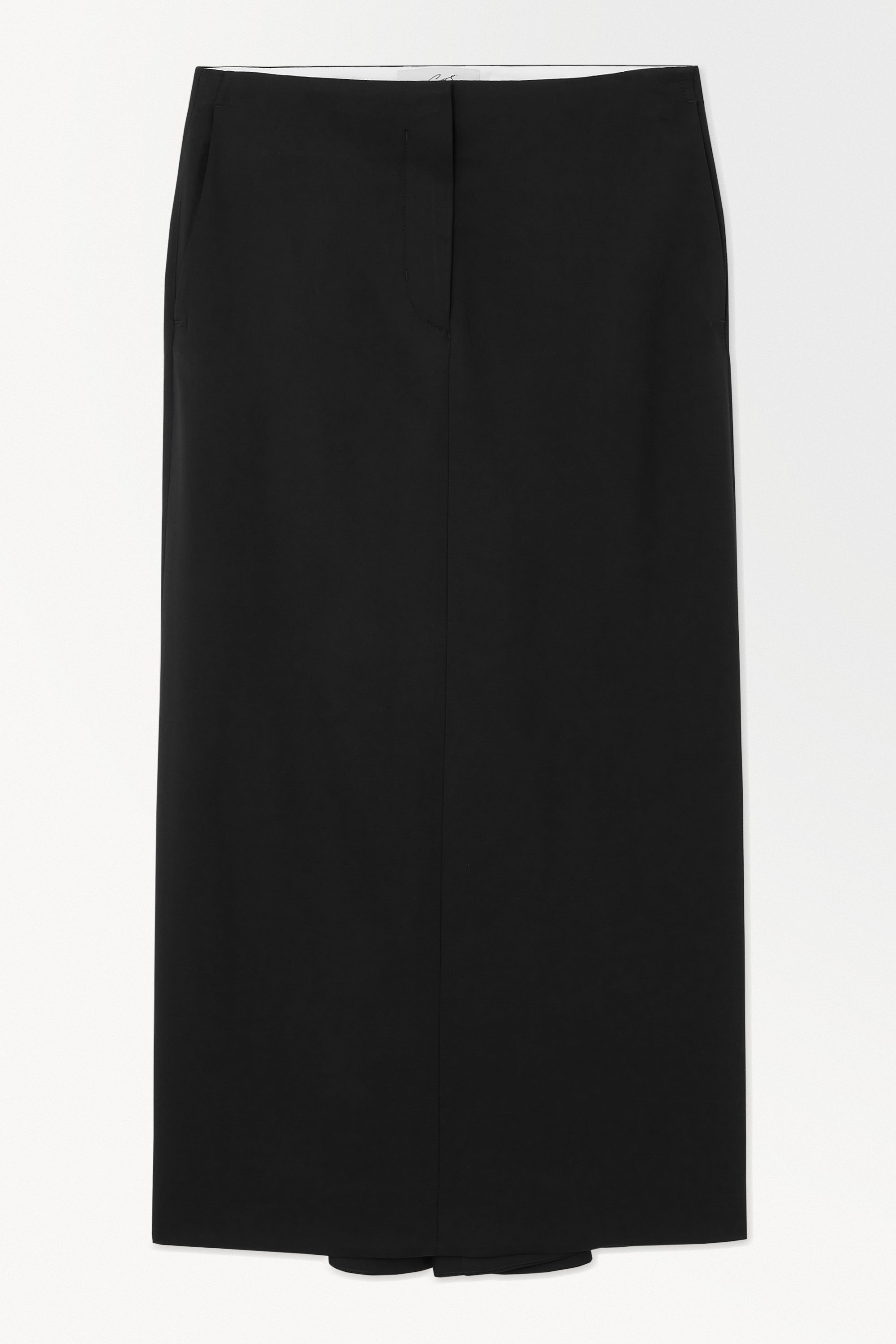 THE TAILORED WOOL TWILL SKIRT - BLACK | COS