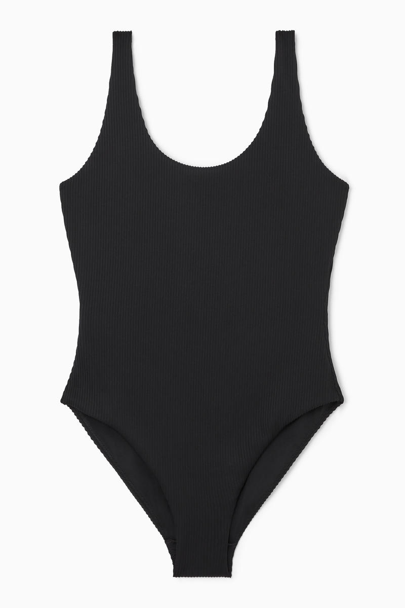 Scoop-Neck Ribbed Swimsuit