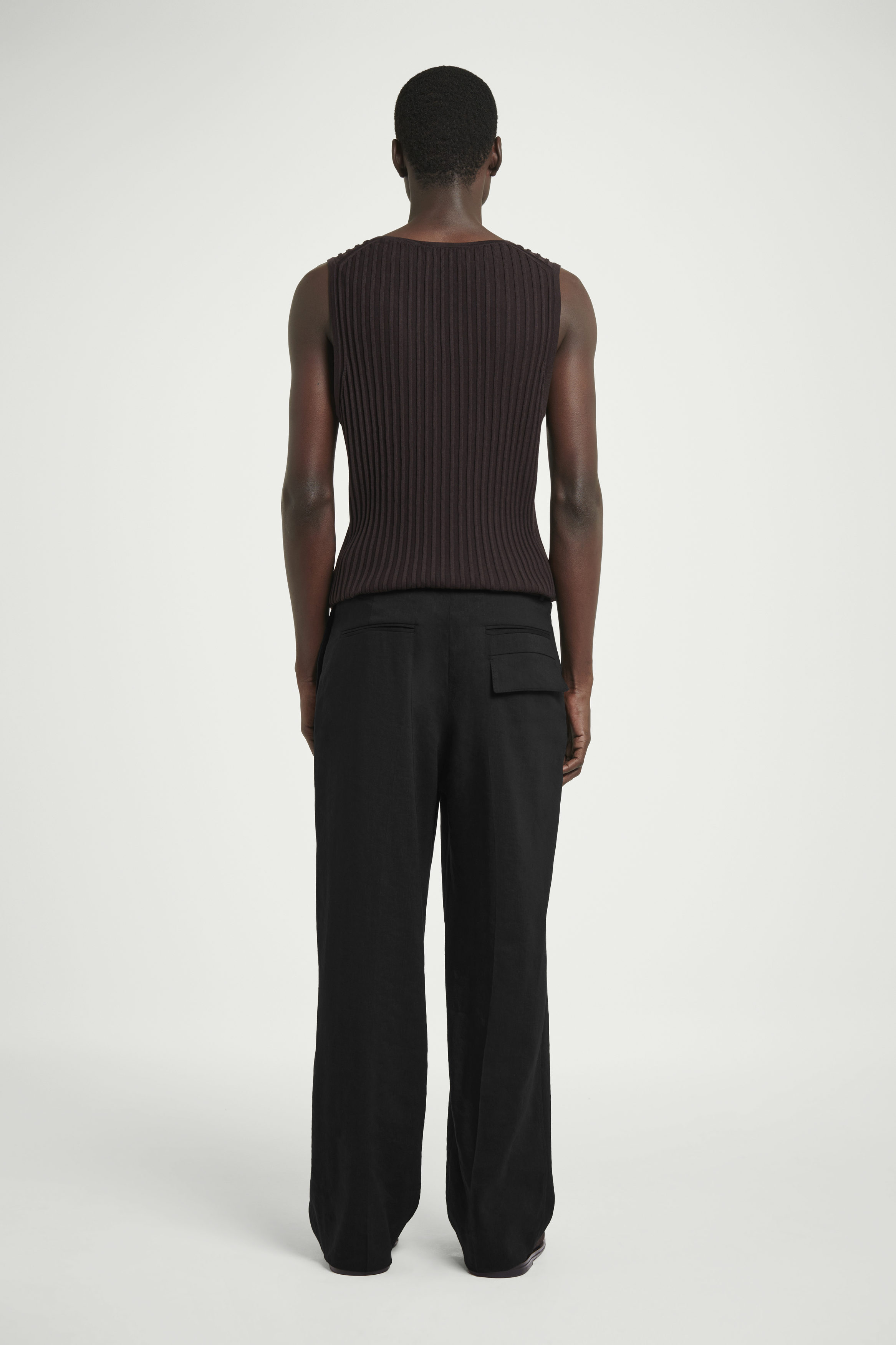 COS  LINEN TROUSERS リネンパンツ ELASTICATED LINEN STRAIGHT-LEG TROUSERS ゴム入りリネン