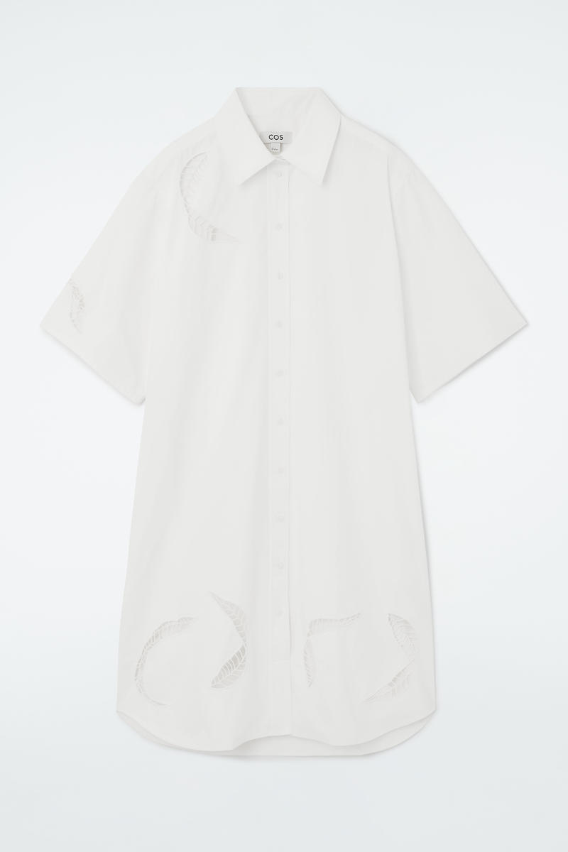 Broderie Anglaise Midi Shirt Dress