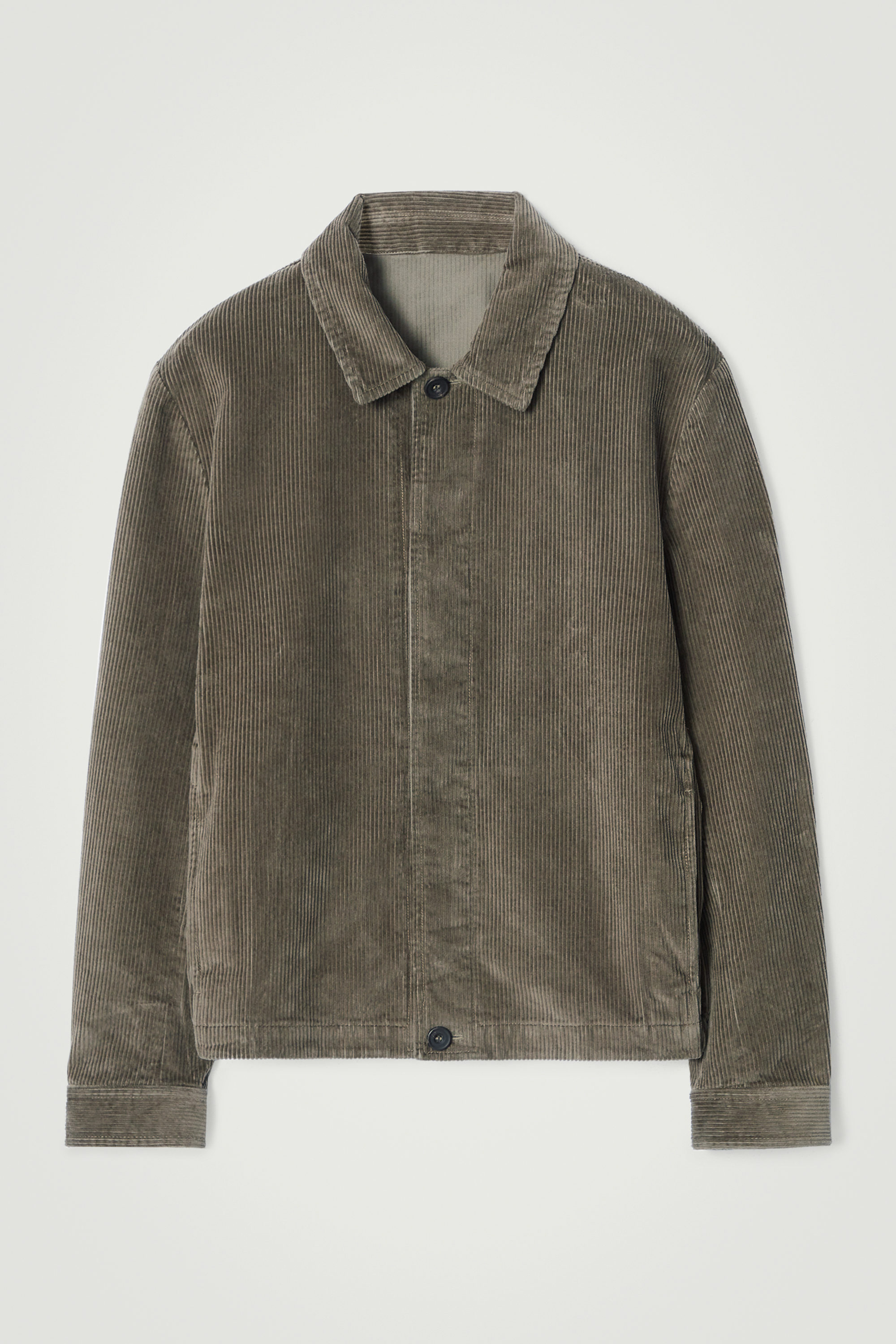 【AAKE】GLEAM WASHING CORDUROY PT galaxy loose straight cord trouser - Washed Dark Khaki Green