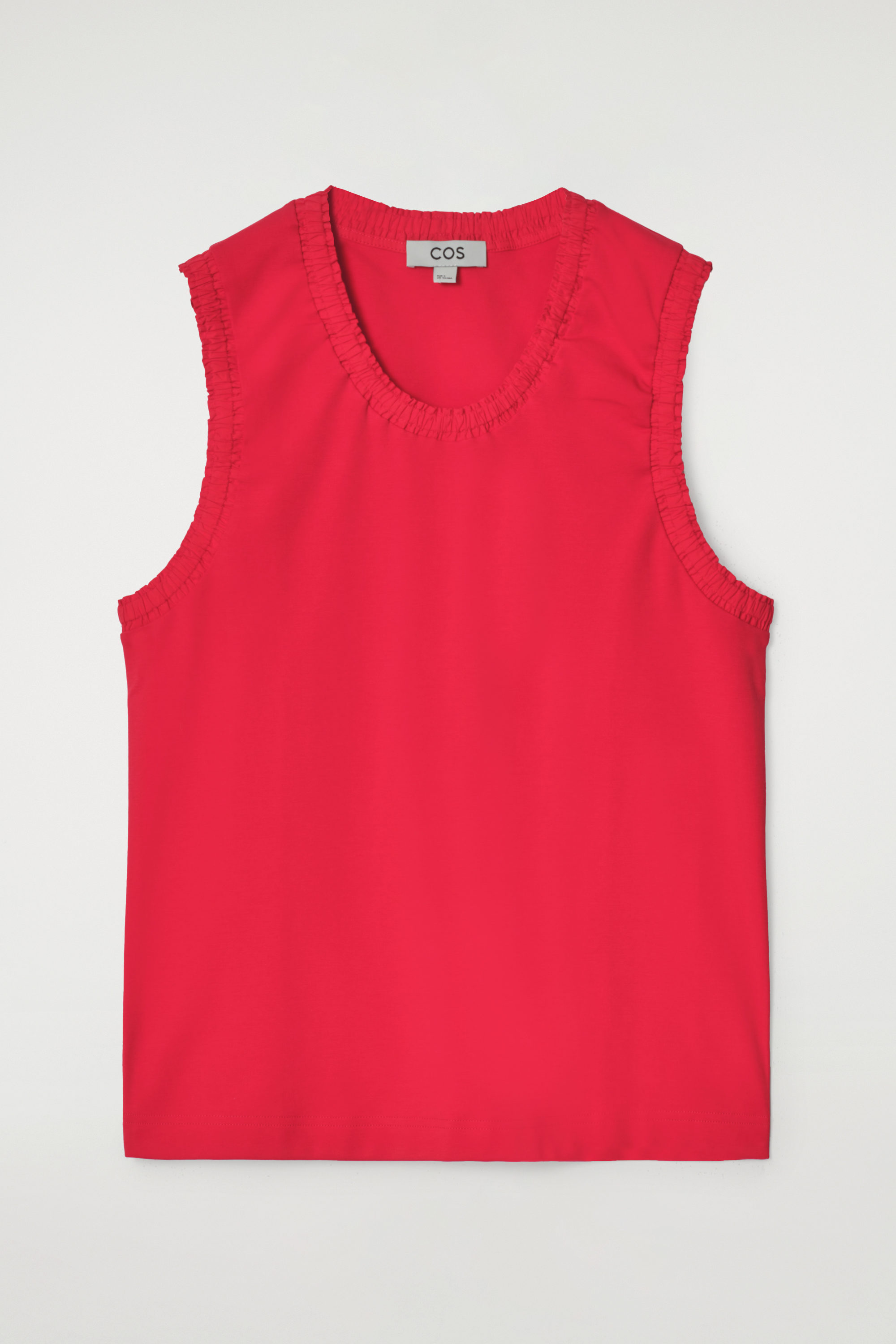GATHERED COTTON TANK TOP - RED | COS