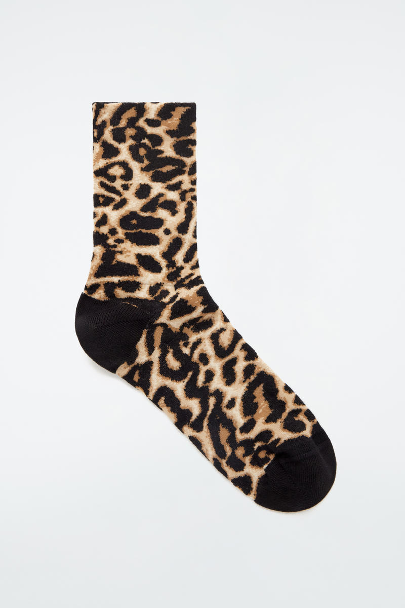 Leopard-Jacquard Socks