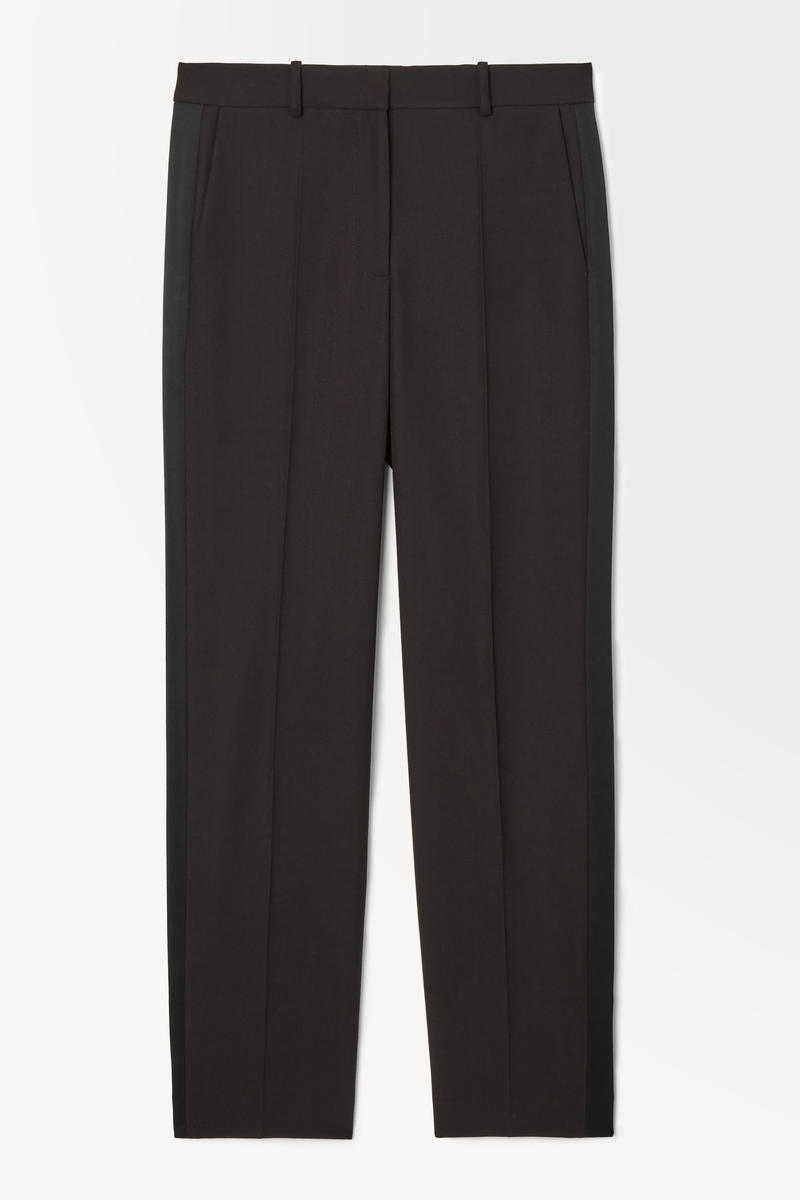 The Tuxedo-Stripe Trousers in Brown