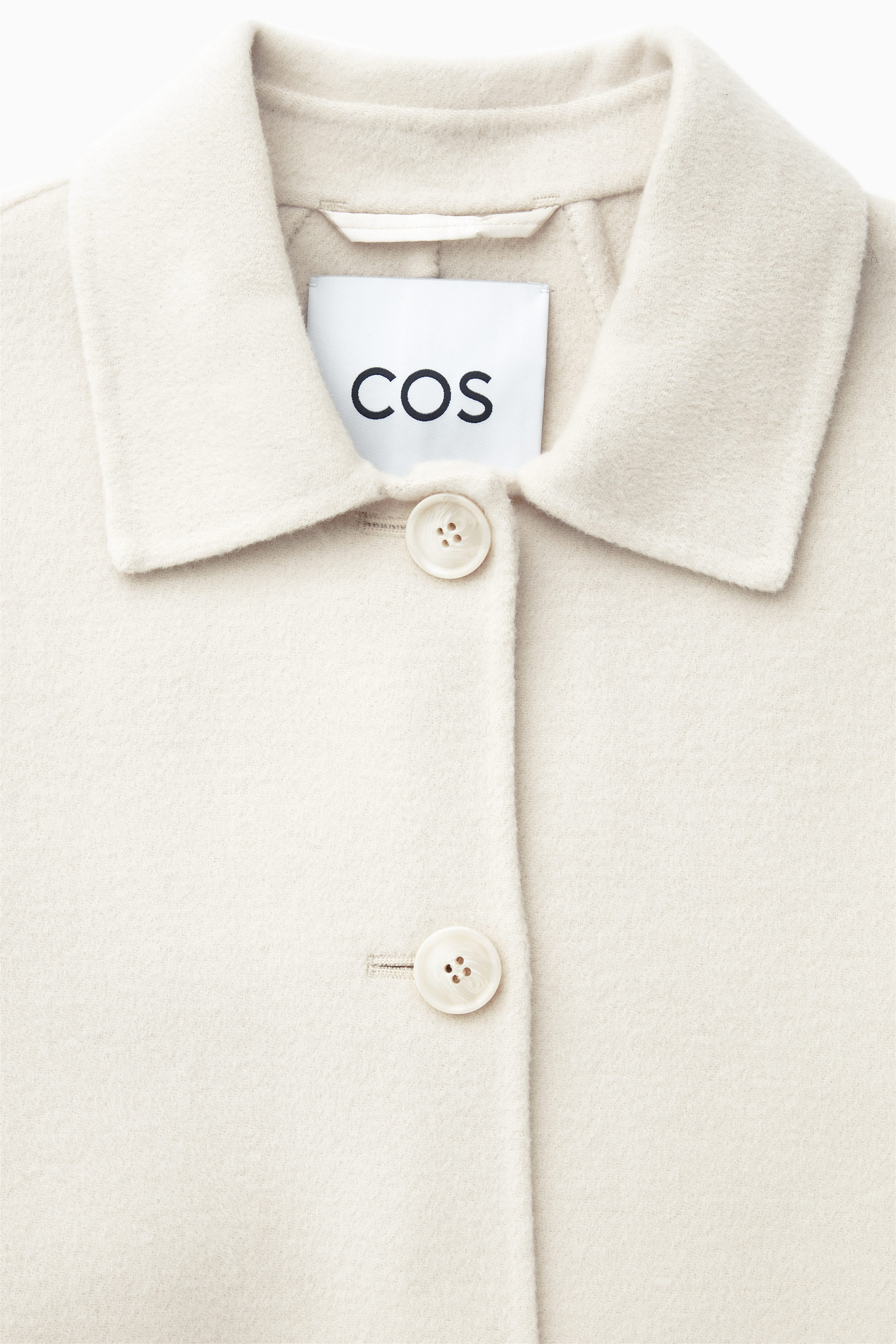 BOXY DOUBLE-FACED WOOL JACKET - WHITE | COS
