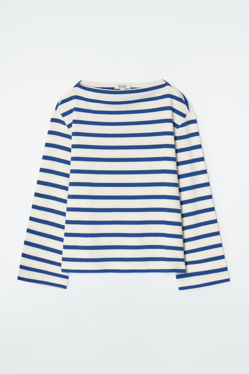 Striped Boat-Neck Top