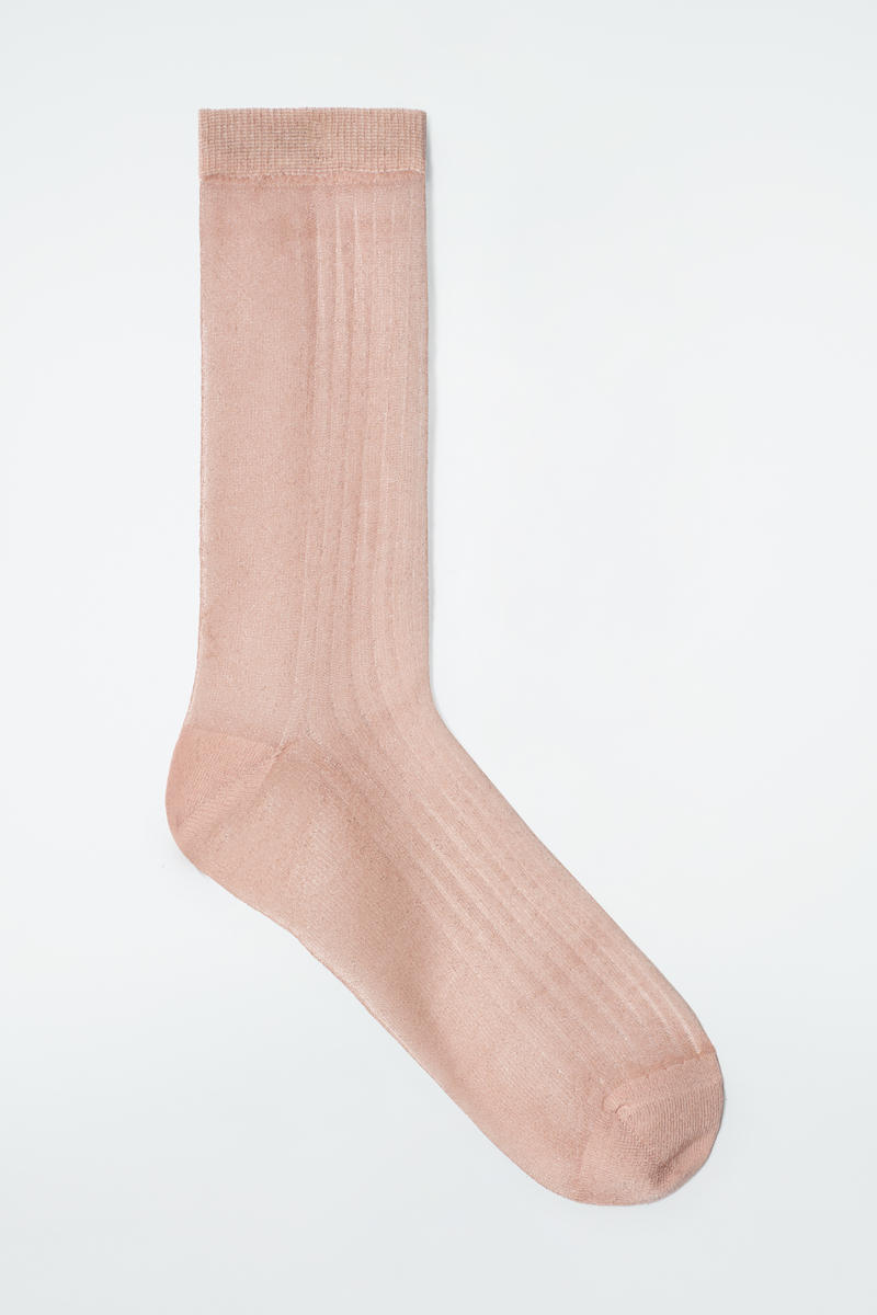 Ribbed Sheer Socks