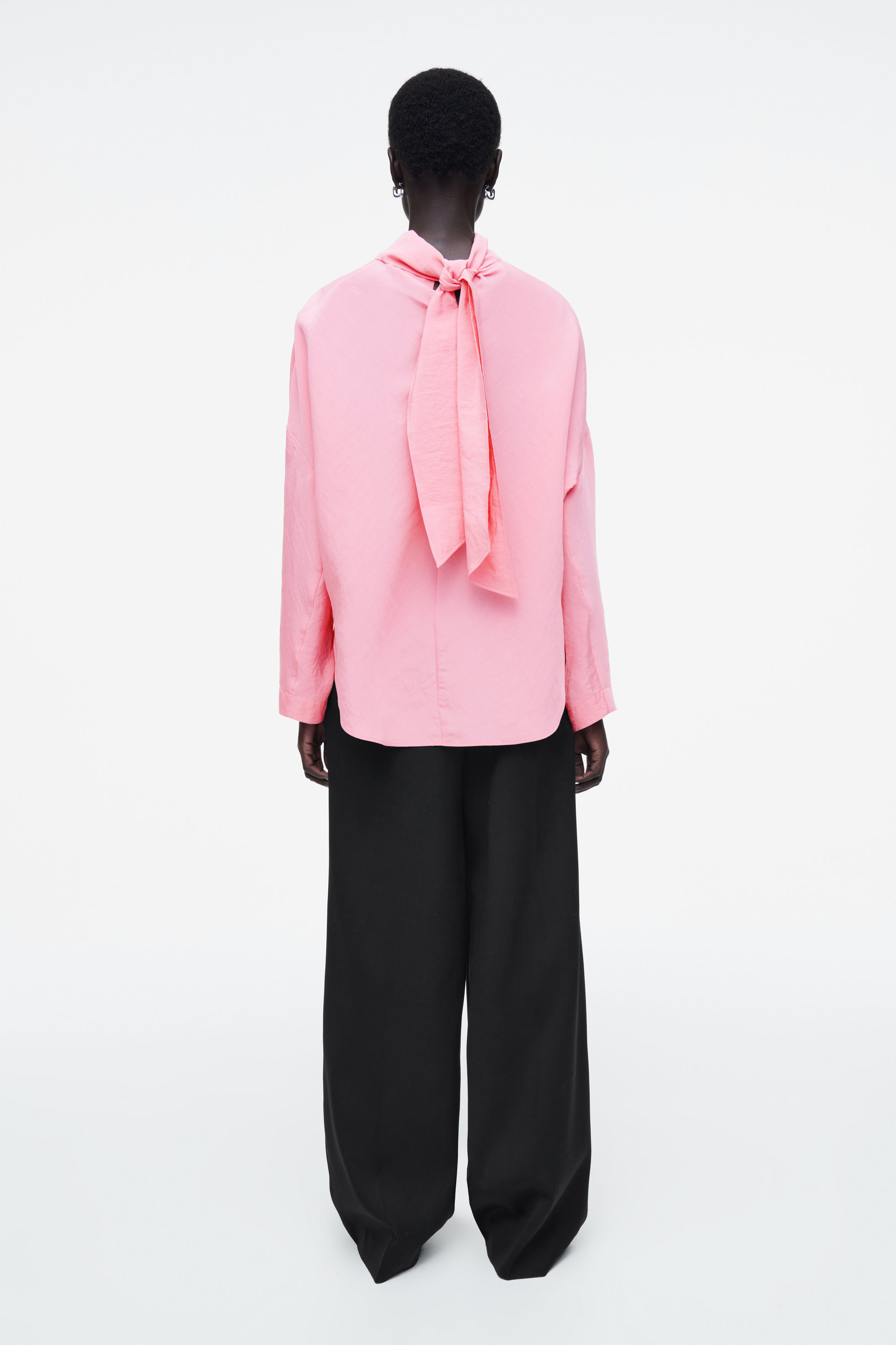 NECK-TIE CIRCLE-CUT BLOUSE - PINK | COS