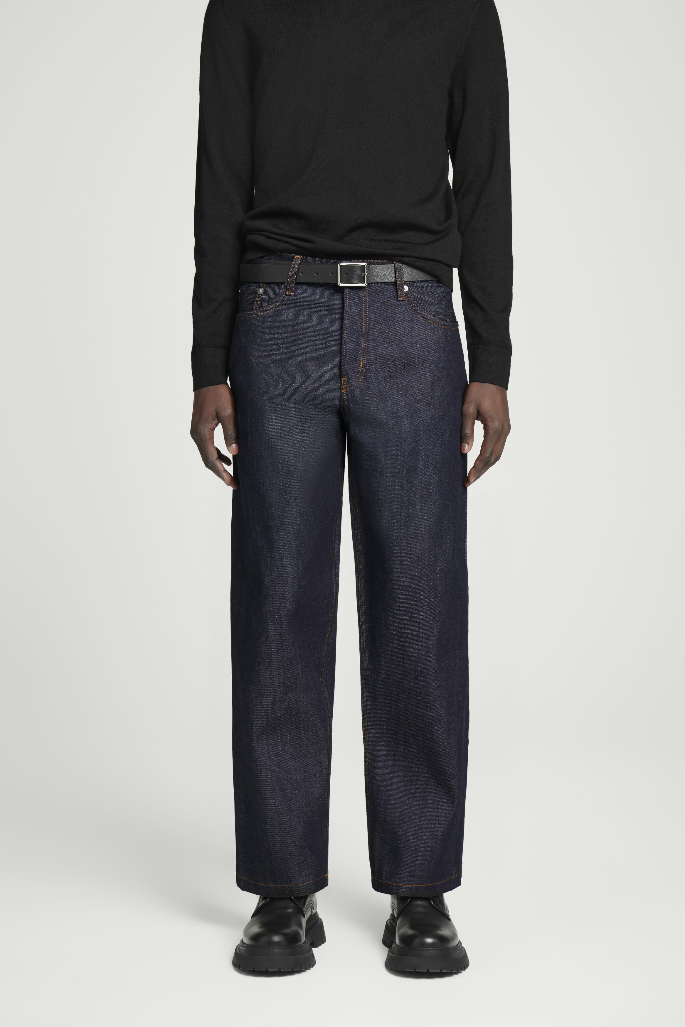 DOME RAW SELVEDGE STRAIGHT-LEG JEANS - RAW INDIGO | COS