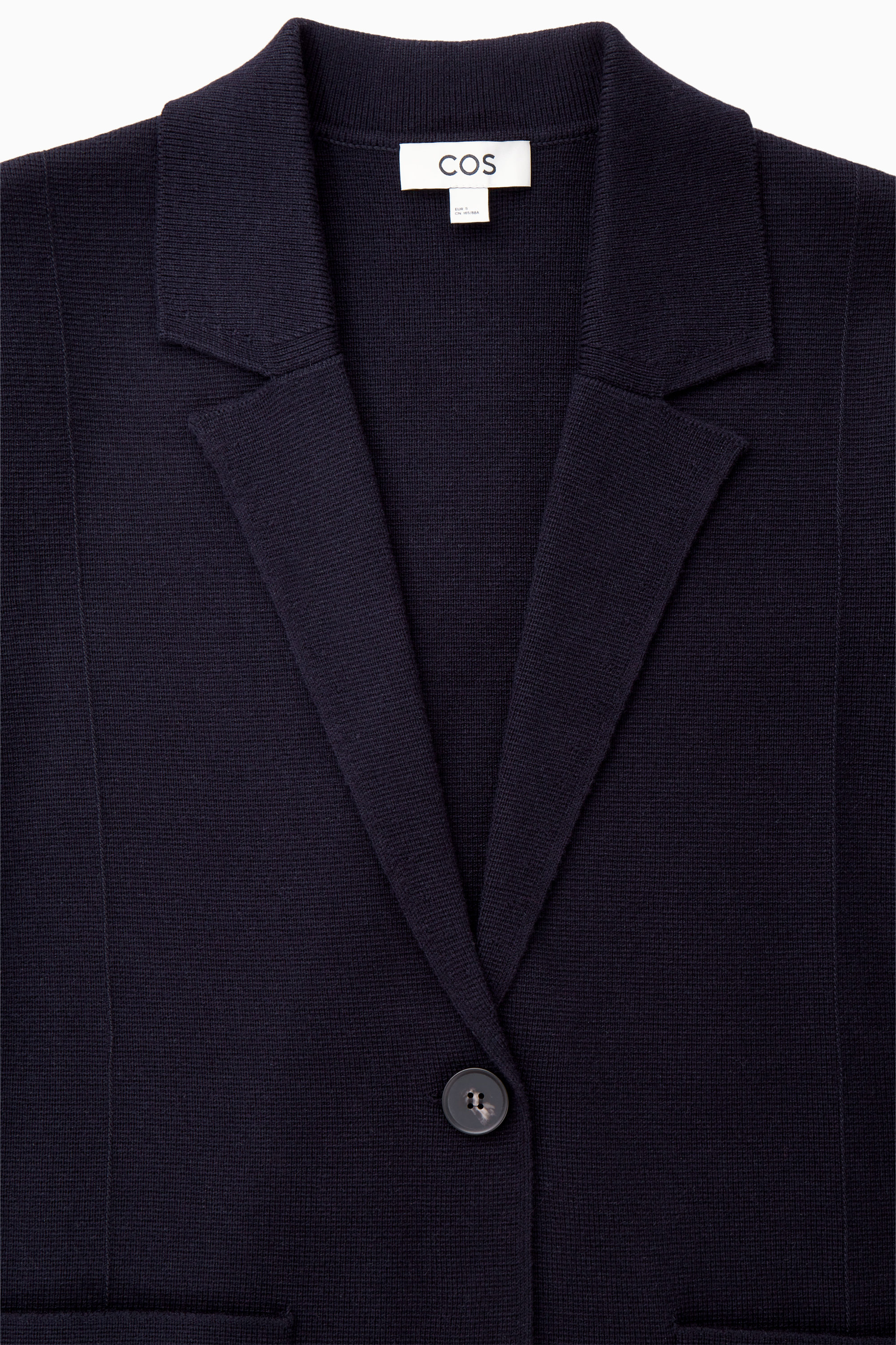 KNITTED WOOL BLAZER - DARK NAVY | COS