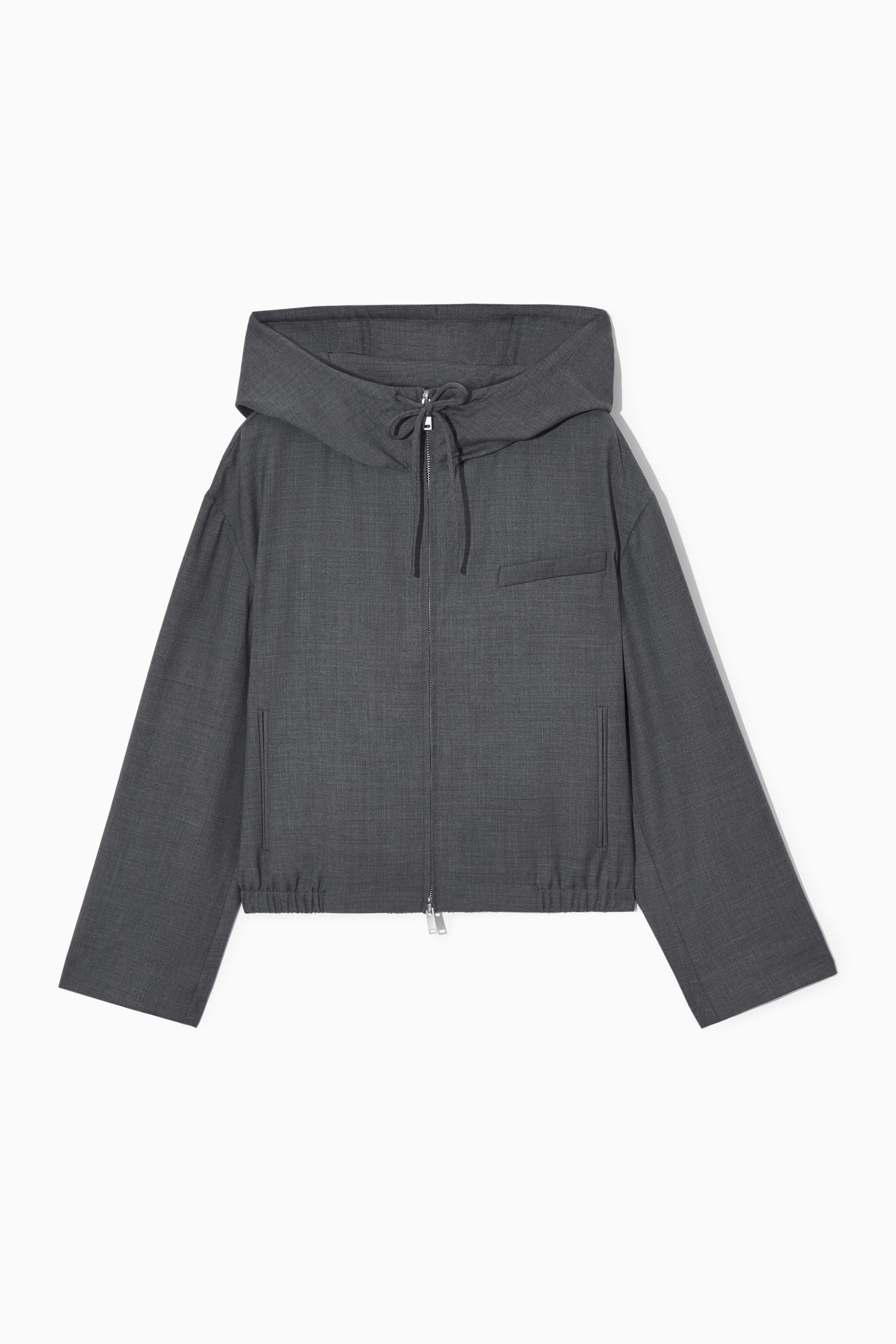 TAILORED WOOL HOODED JACKET - DARK GREY | COS