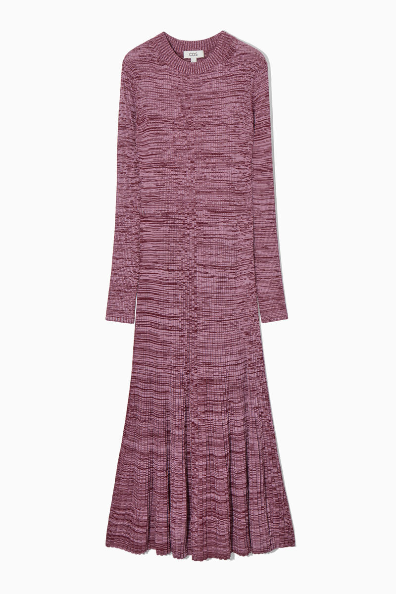 Mélange Ribbed Midi Dress
