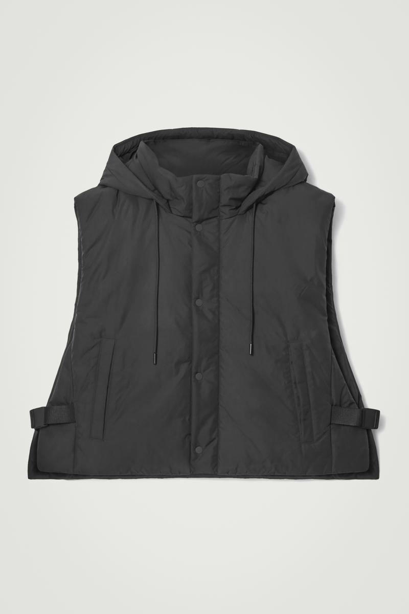 Buckled-Side Padded Hooded Gilet