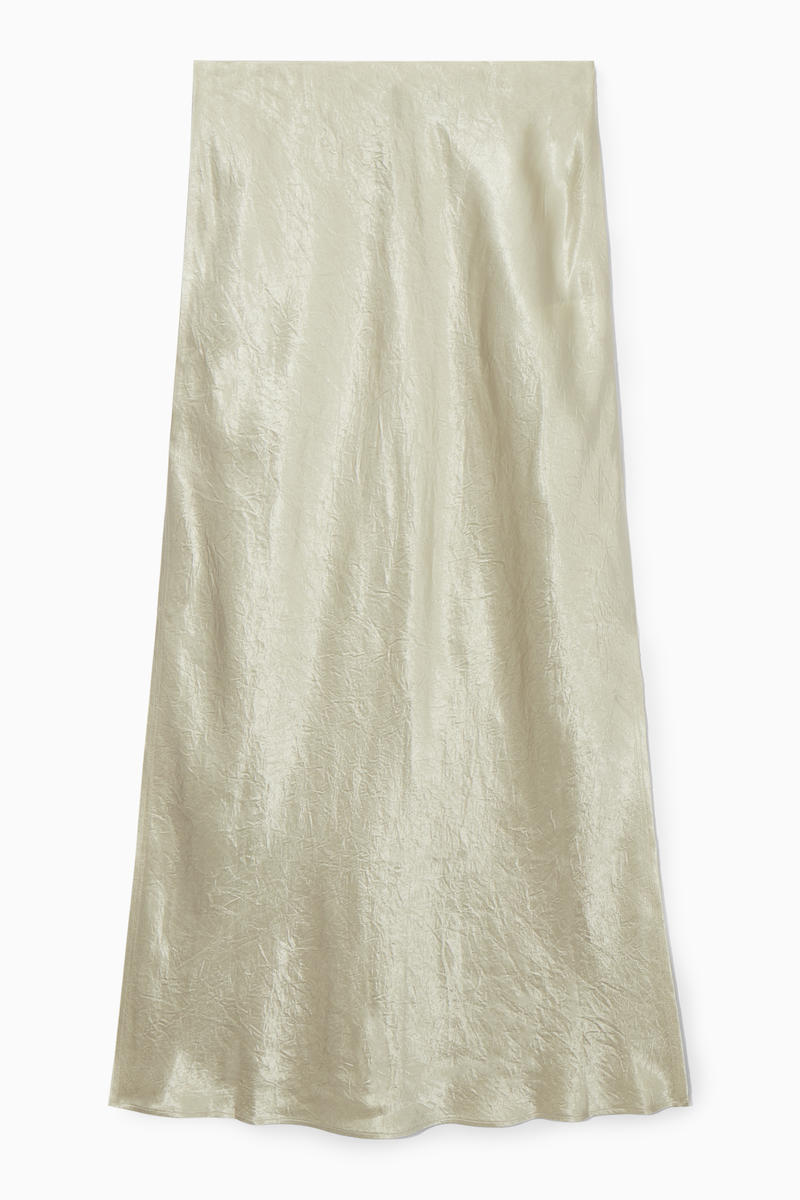 Crinkled-Satin Maxi Skirt