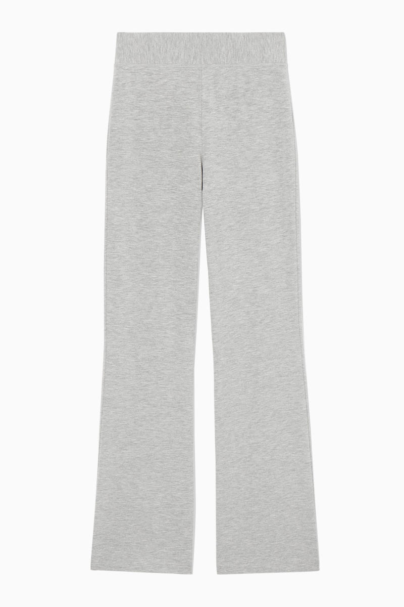 Flared Jersey Trousers in Grey