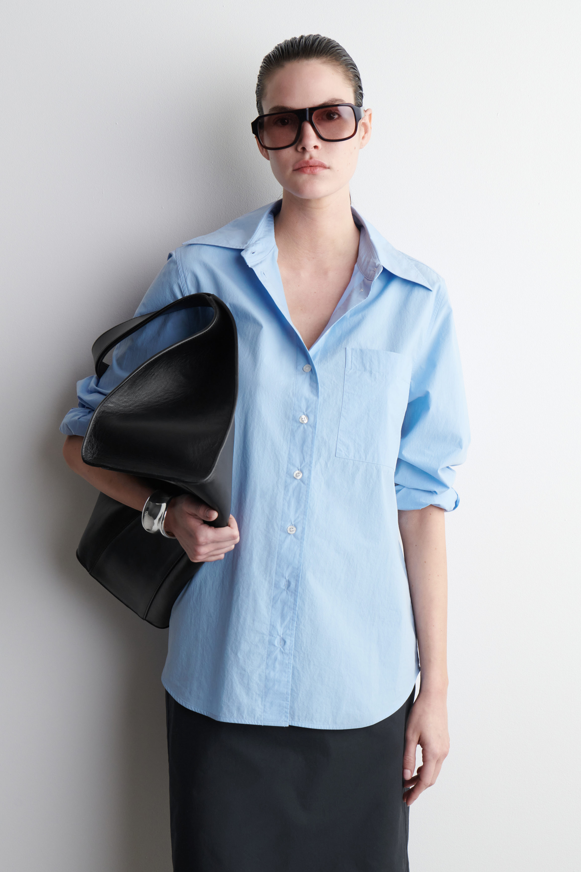 OVERSIZED TAILORED SHIRT - LIGHT BLUE