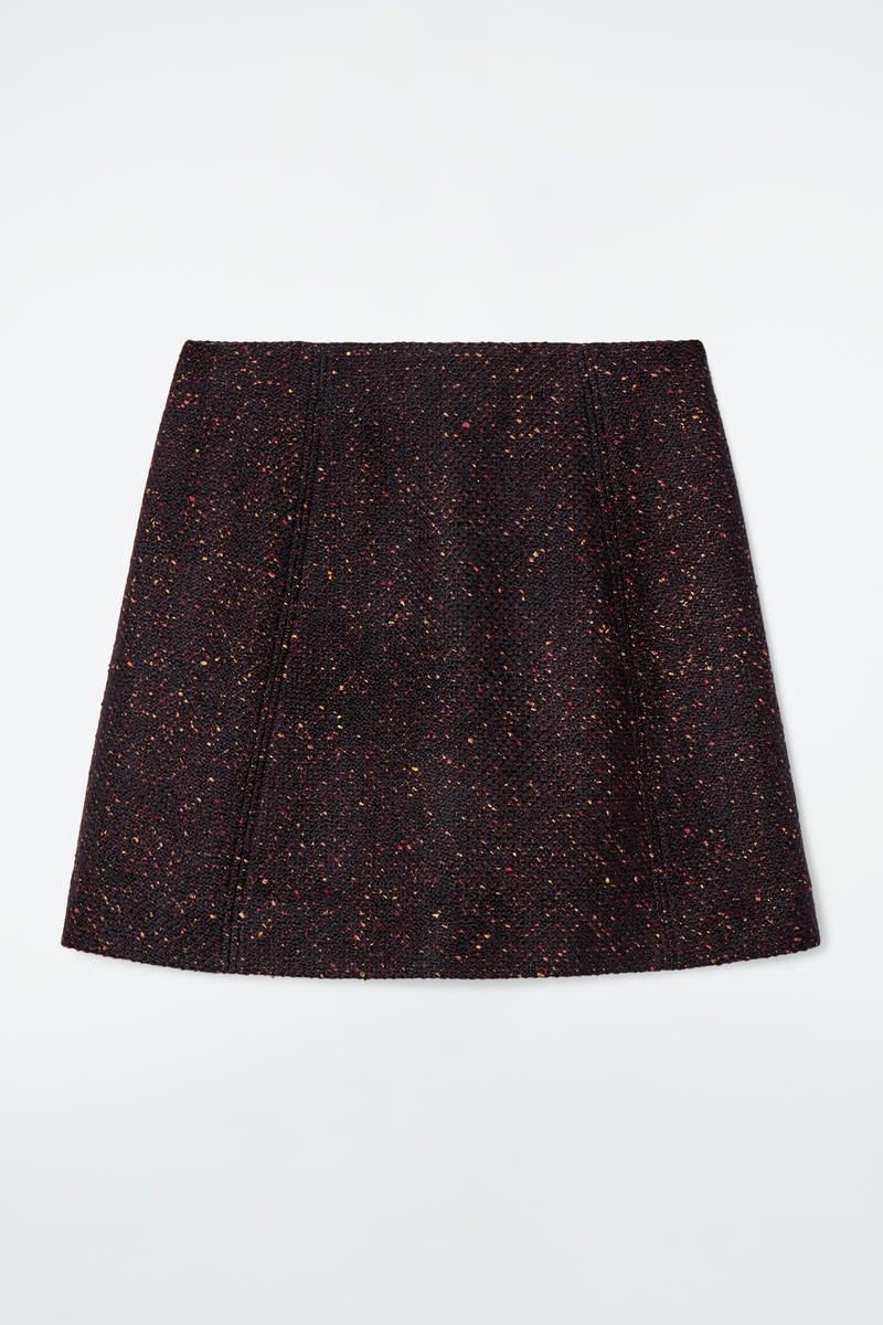 Flecked Wool-Blend Mini Skirt