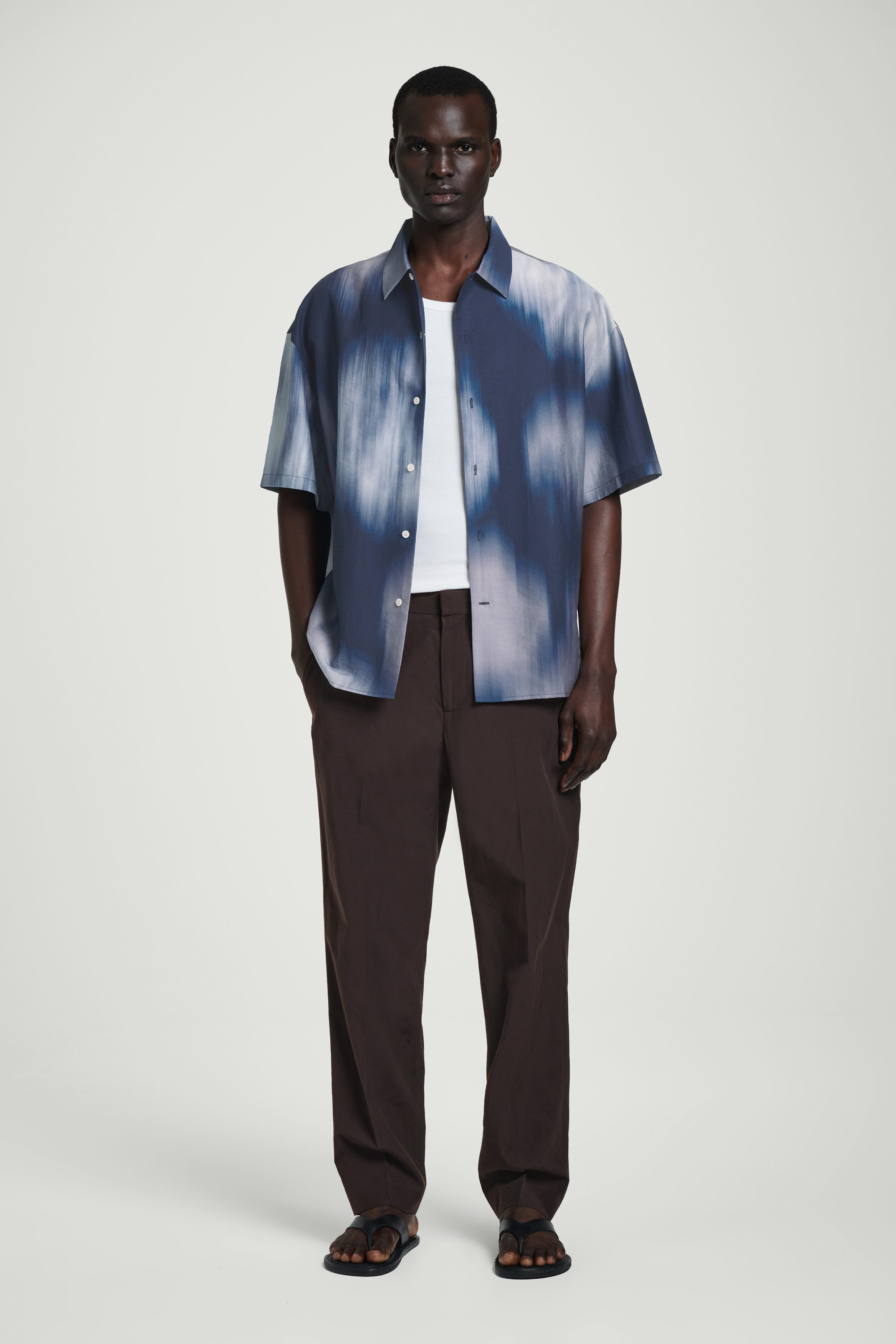 メンズウェア CLUBHAUS Practical Rainproof S/S Shirts RELAXED SHORT-SLEEVED PRINTED RESORT SHIRT - BLUE / HAZY