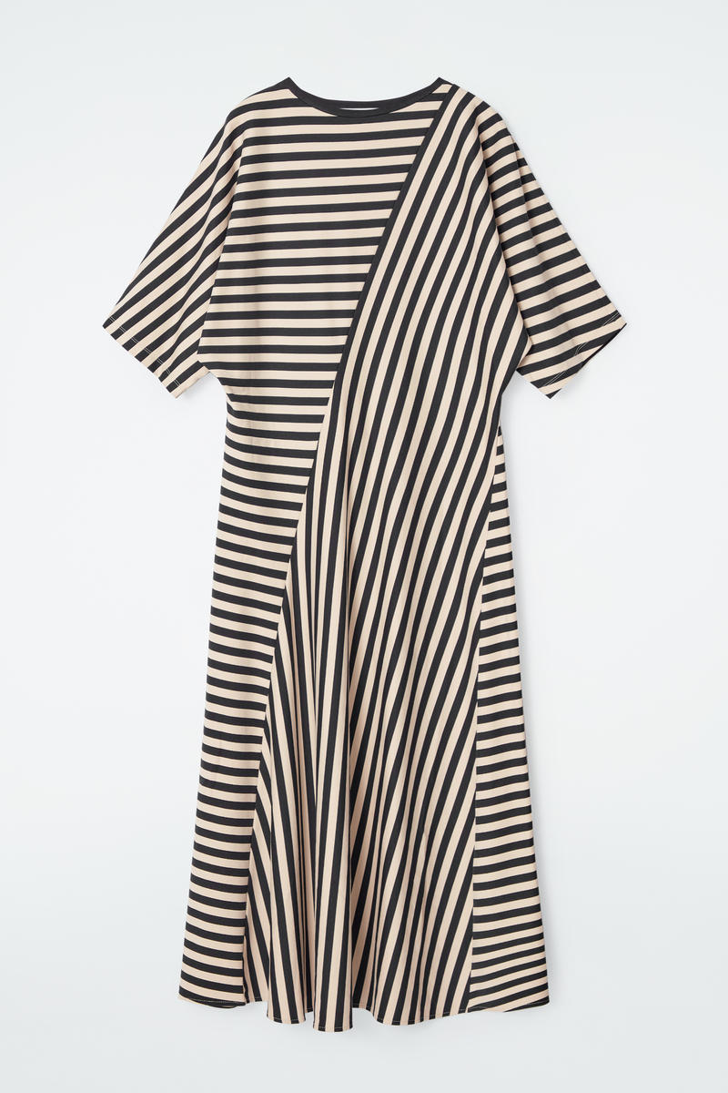 Striped Jersey Midi Dress