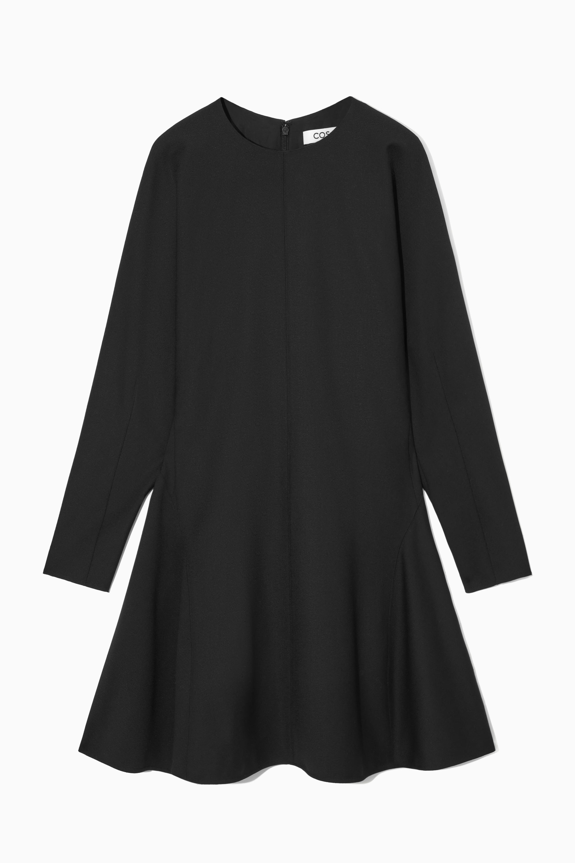 SCULPTED WOOL-BLEND MINI DRESS - BLACK SCULPTED WOOL-BLEND MINI DRESS - BLACK