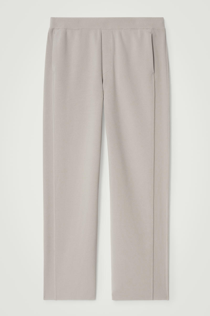 Cos Double-faced Track Pants In Beige