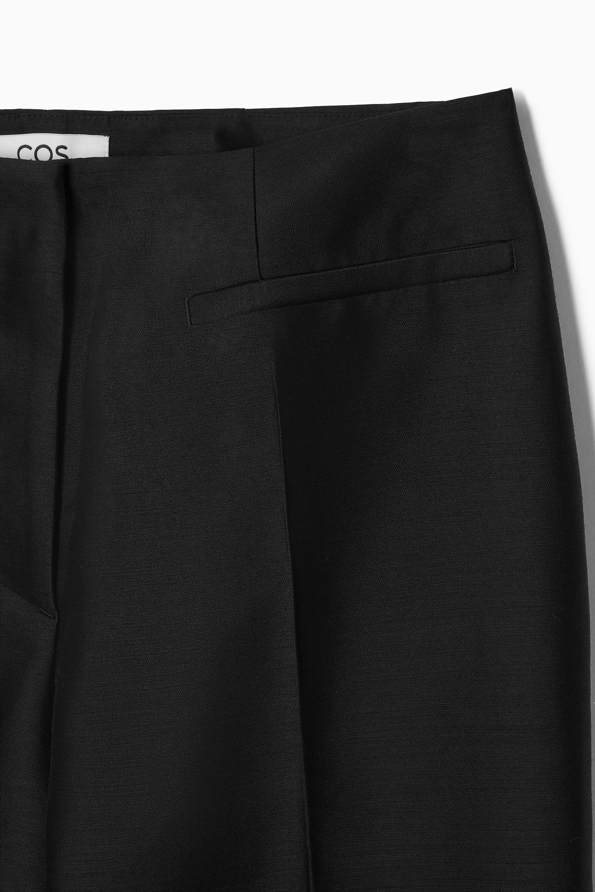 FLARED WOOL-BLEND TROUSERS - BLACK